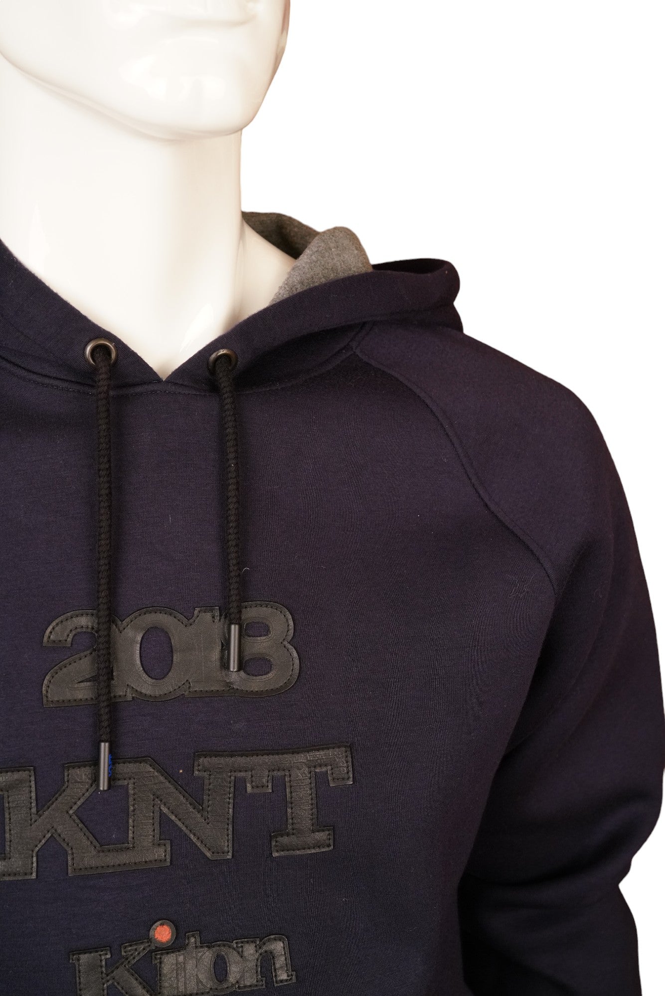 Kiton KNT Sweatshirt-Pullover mit Kapuze und Lederdetails