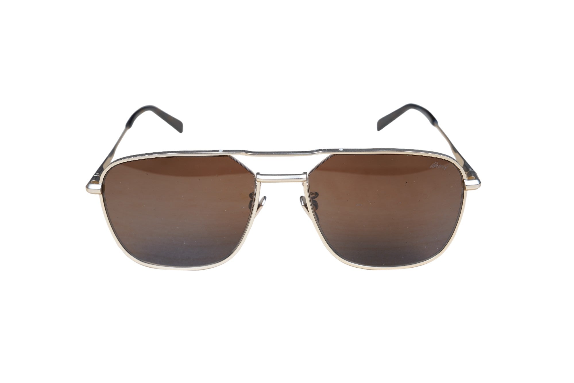 Brioni Sonnenbrille BR 0067S aus Titan mit Doppelbrücke Gold