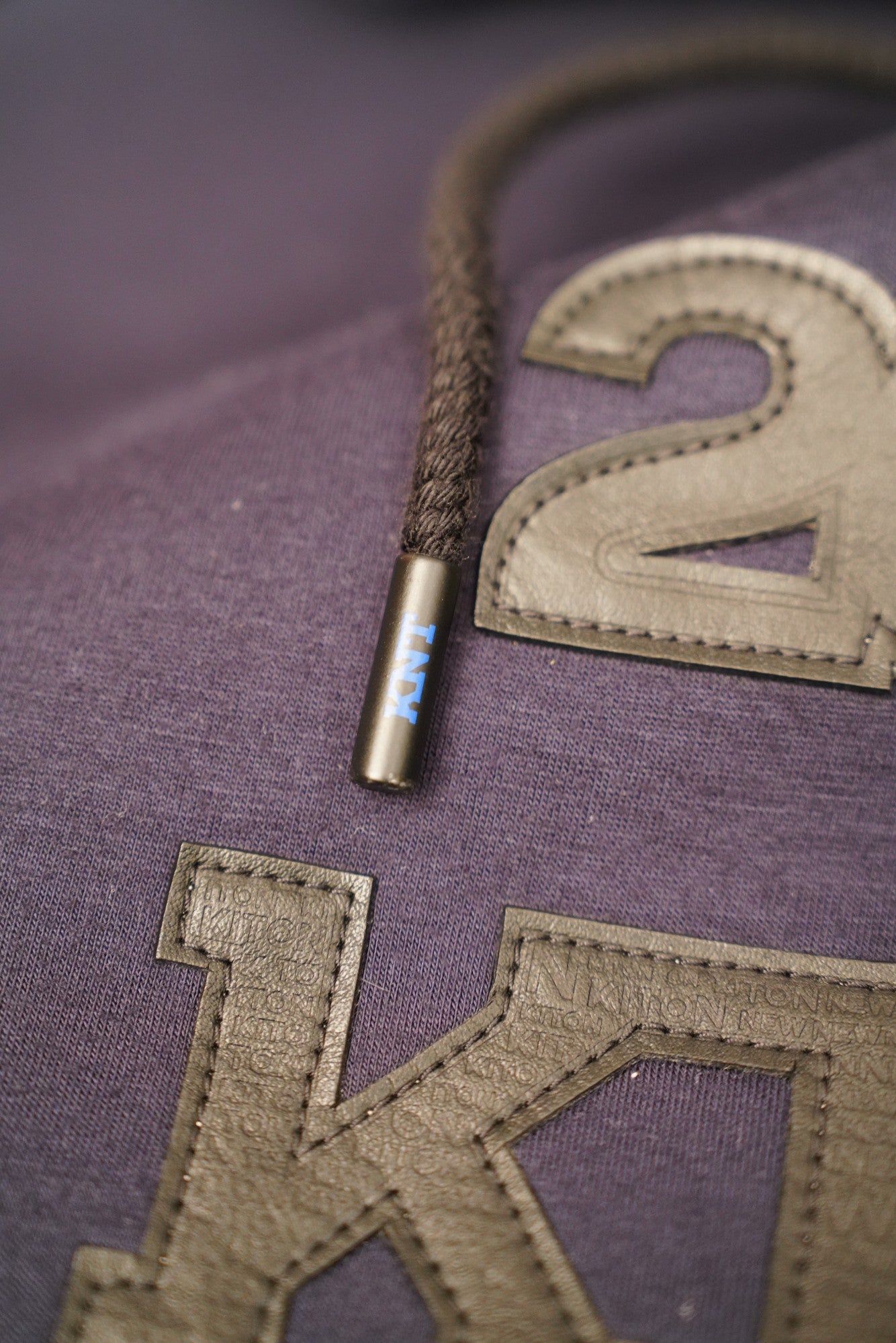 Kiton KNT Sweatshirt-Pullover mit Kapuze und Lederdetails