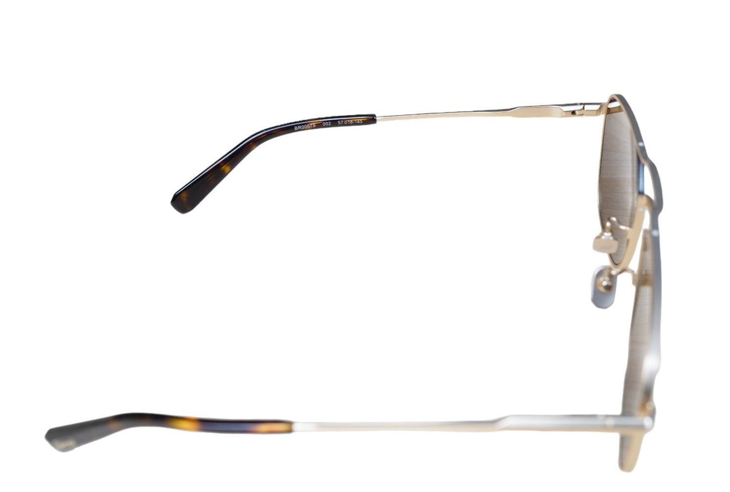 Brioni Sonnenbrille BR 0067S aus Titan mit Doppelbrücke Gold