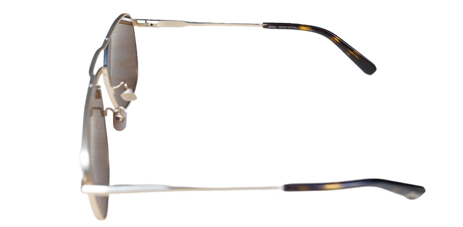 Brioni Sonnenbrille BR 0067S aus Titan mit Doppelbrücke Gold