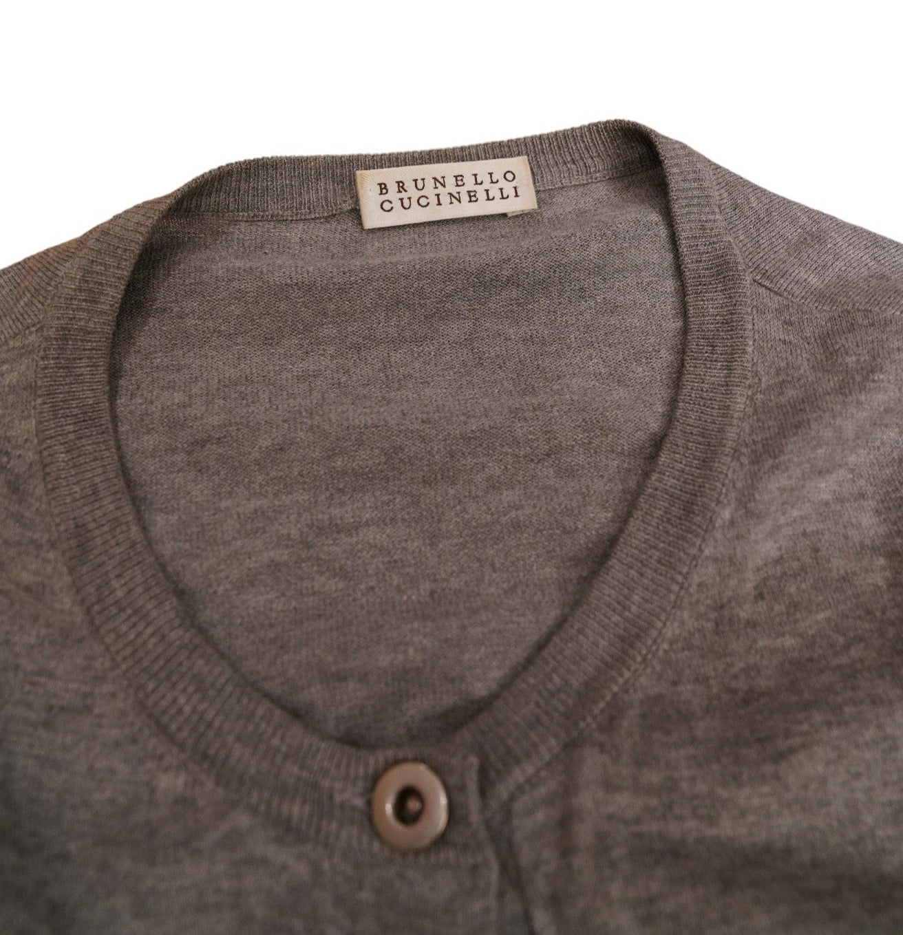 Brunello Cucinelli Cardigan en tricot avec poches coton S (D) manches courtes été