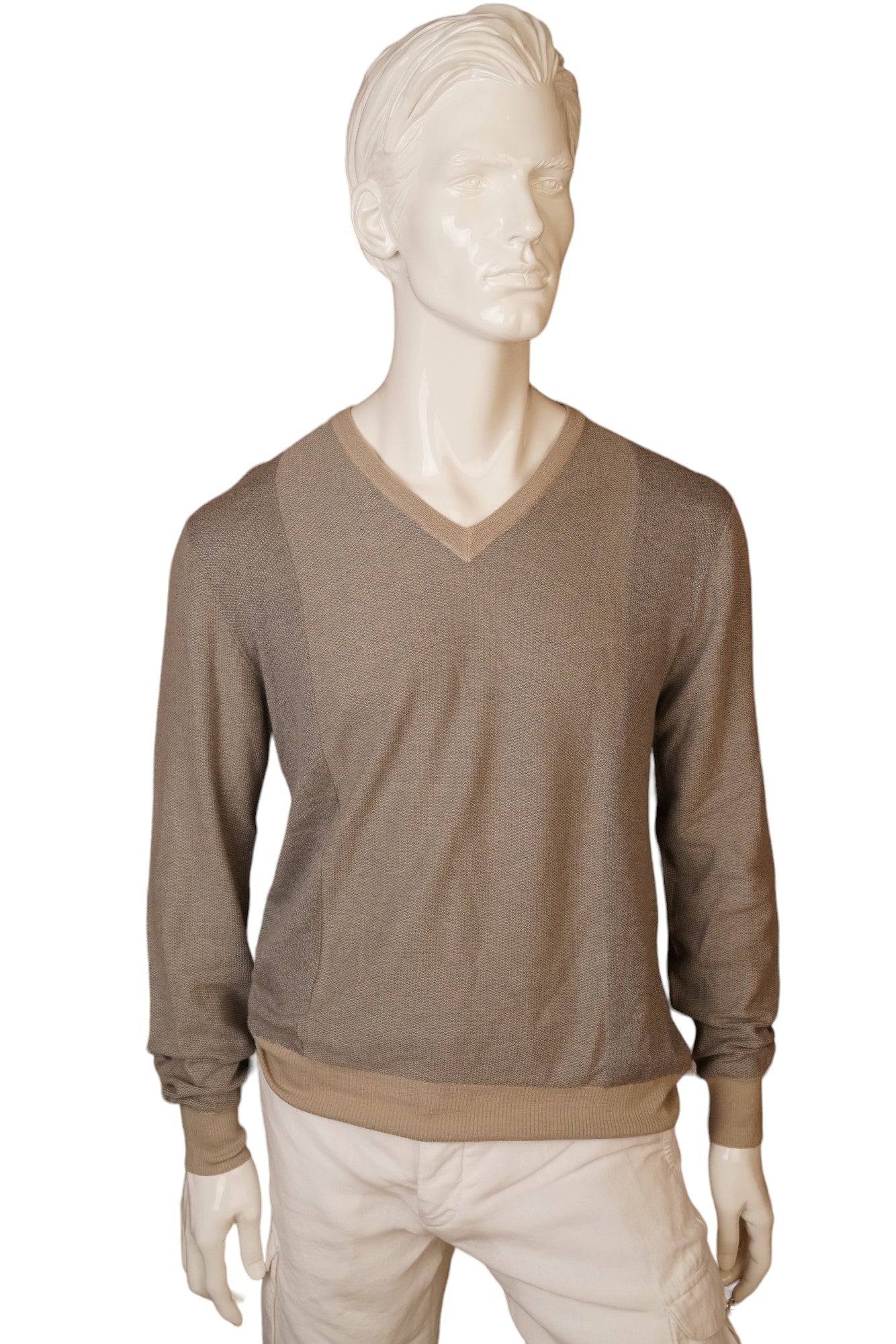Brioni Pull Pull à col V Pull en coton/cachemire/soie