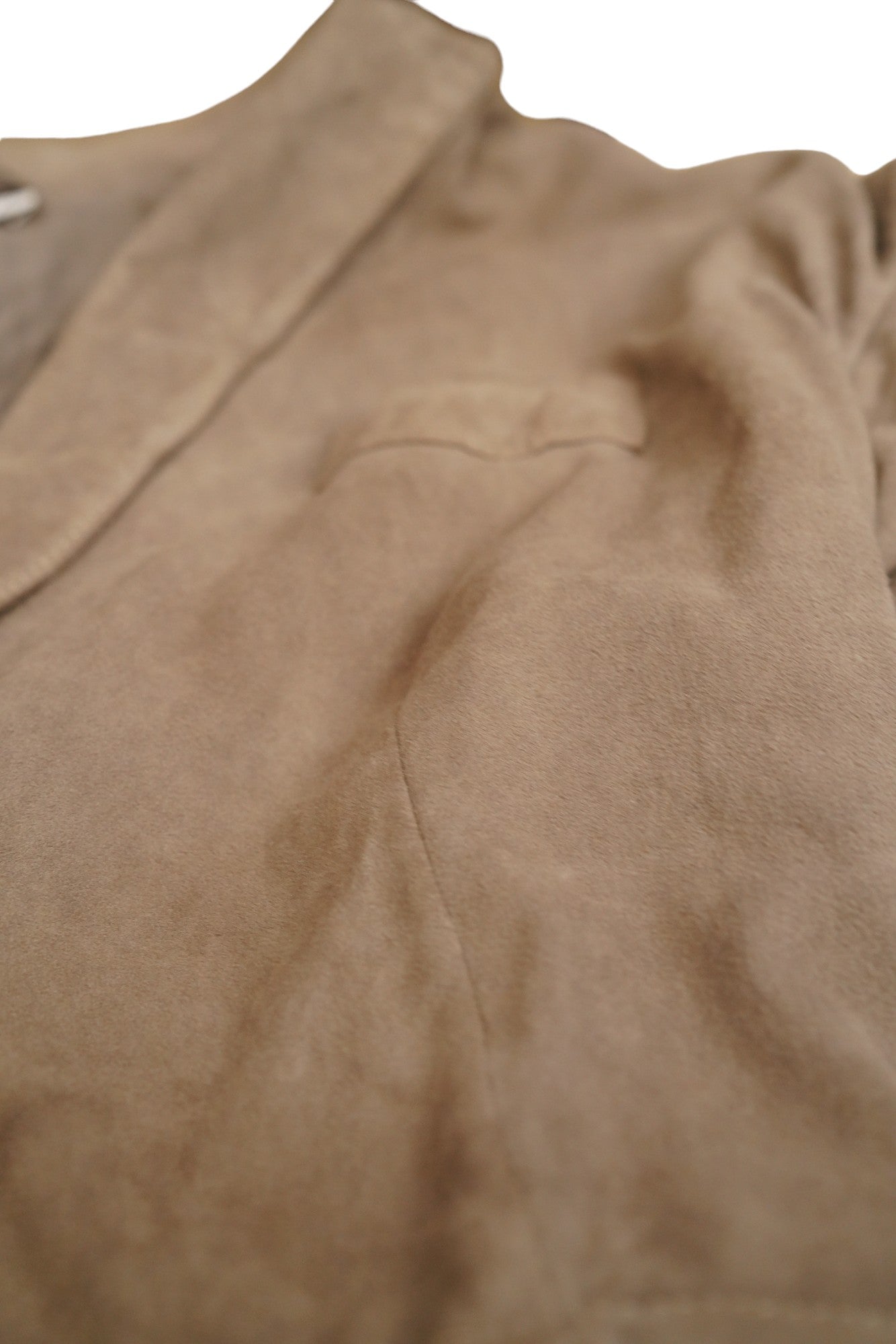 Brunello Cucinelli Veste Gilet en daim et soie manches courtes 38/40 (D)