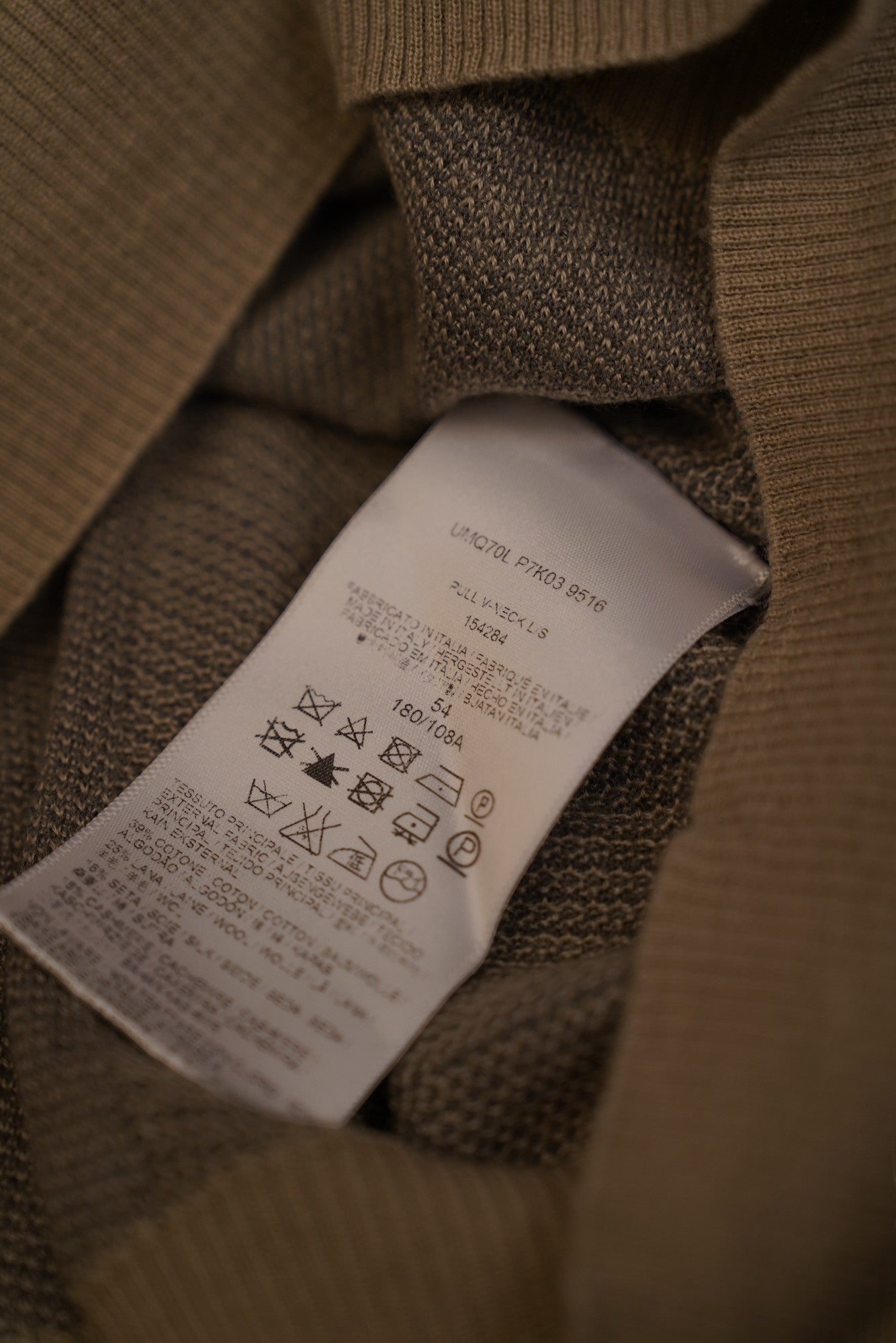 Brioni Pull Pull à col V Pull en coton/cachemire/soie