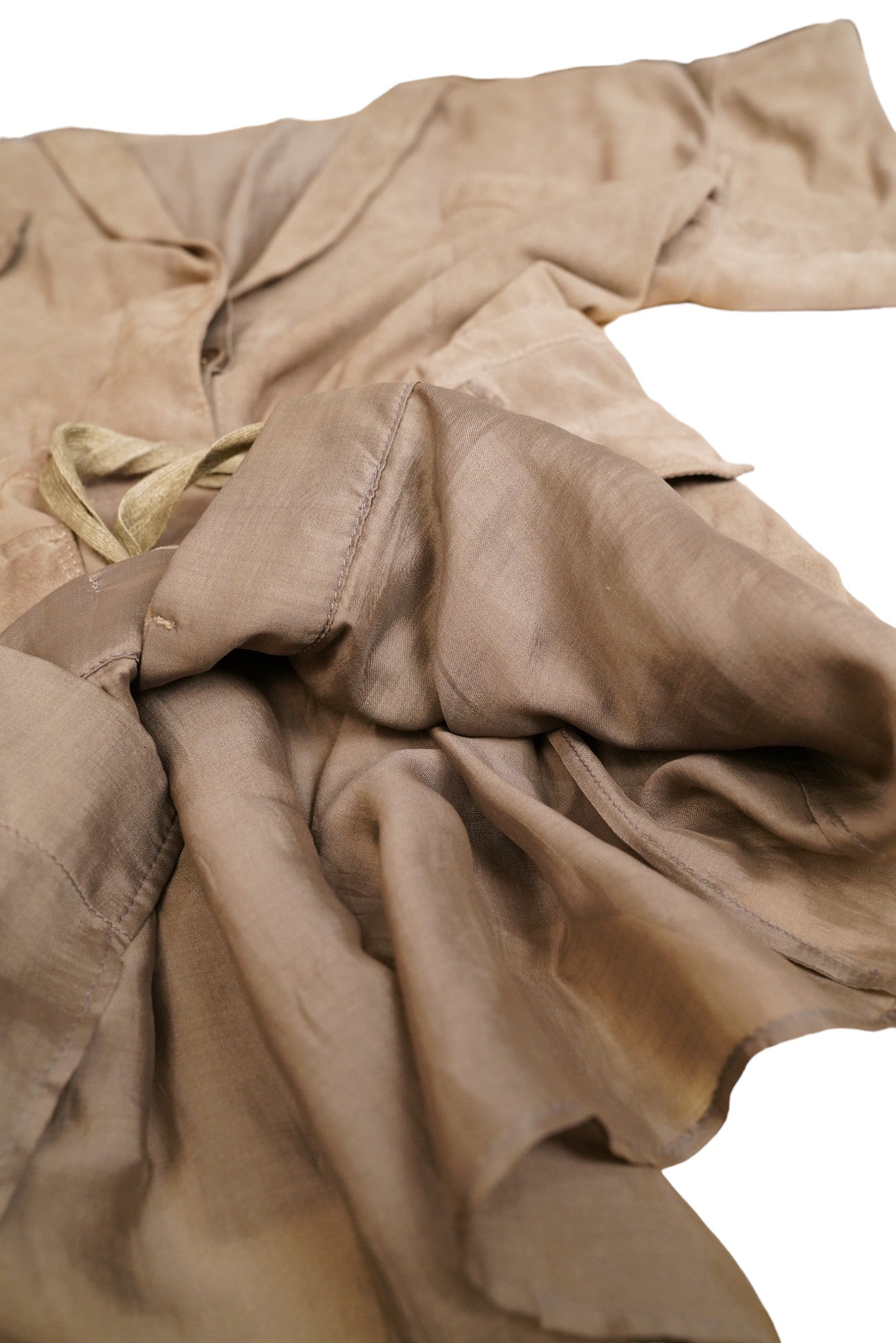 Brunello Cucinelli Veste Gilet en daim et soie manches courtes 38/40 (D)