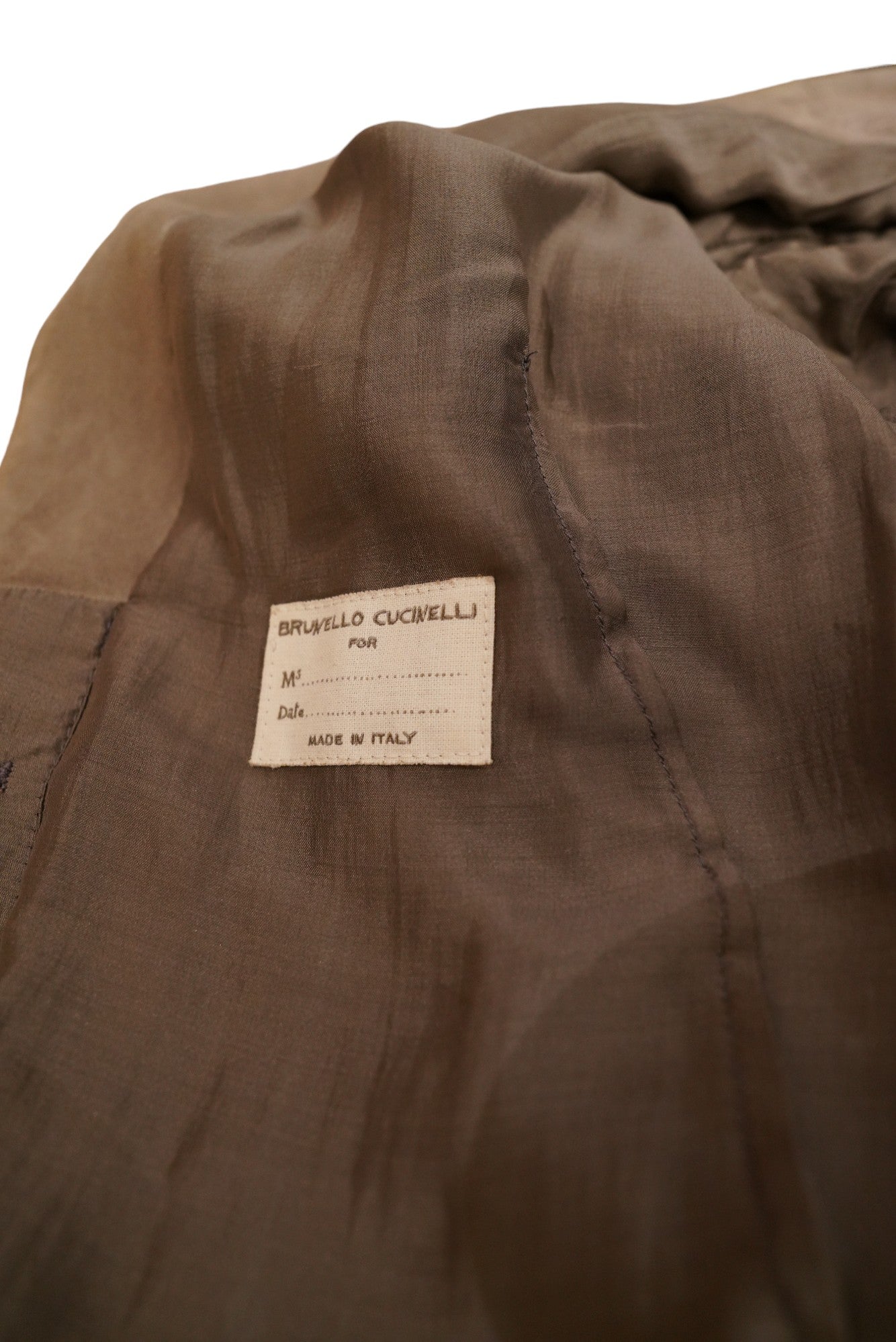 Brunello Cucinelli Veste Gilet en daim et soie manches courtes 38/40 (D)