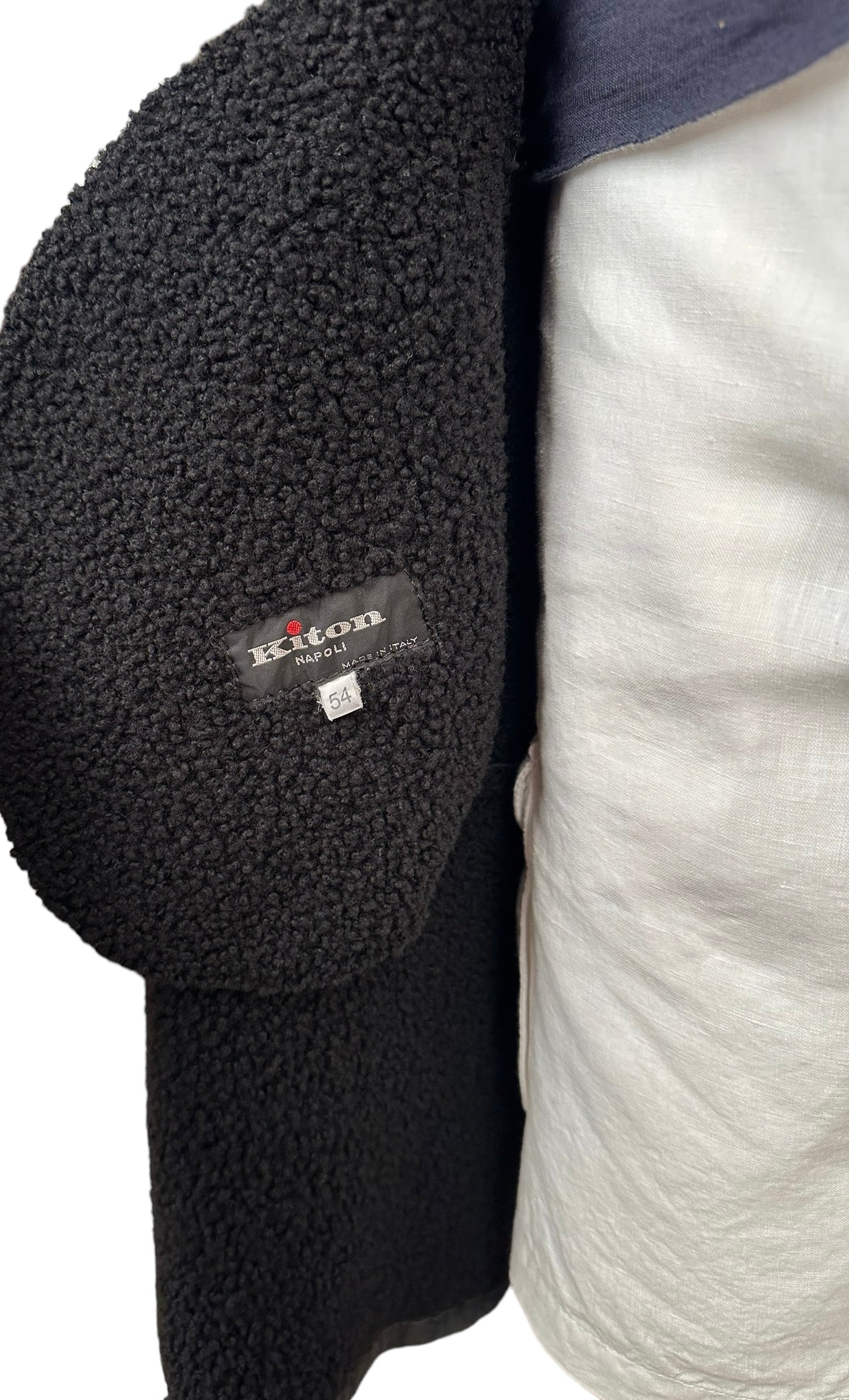 Kiton manteau cuir long 54 shearling doublé hommes