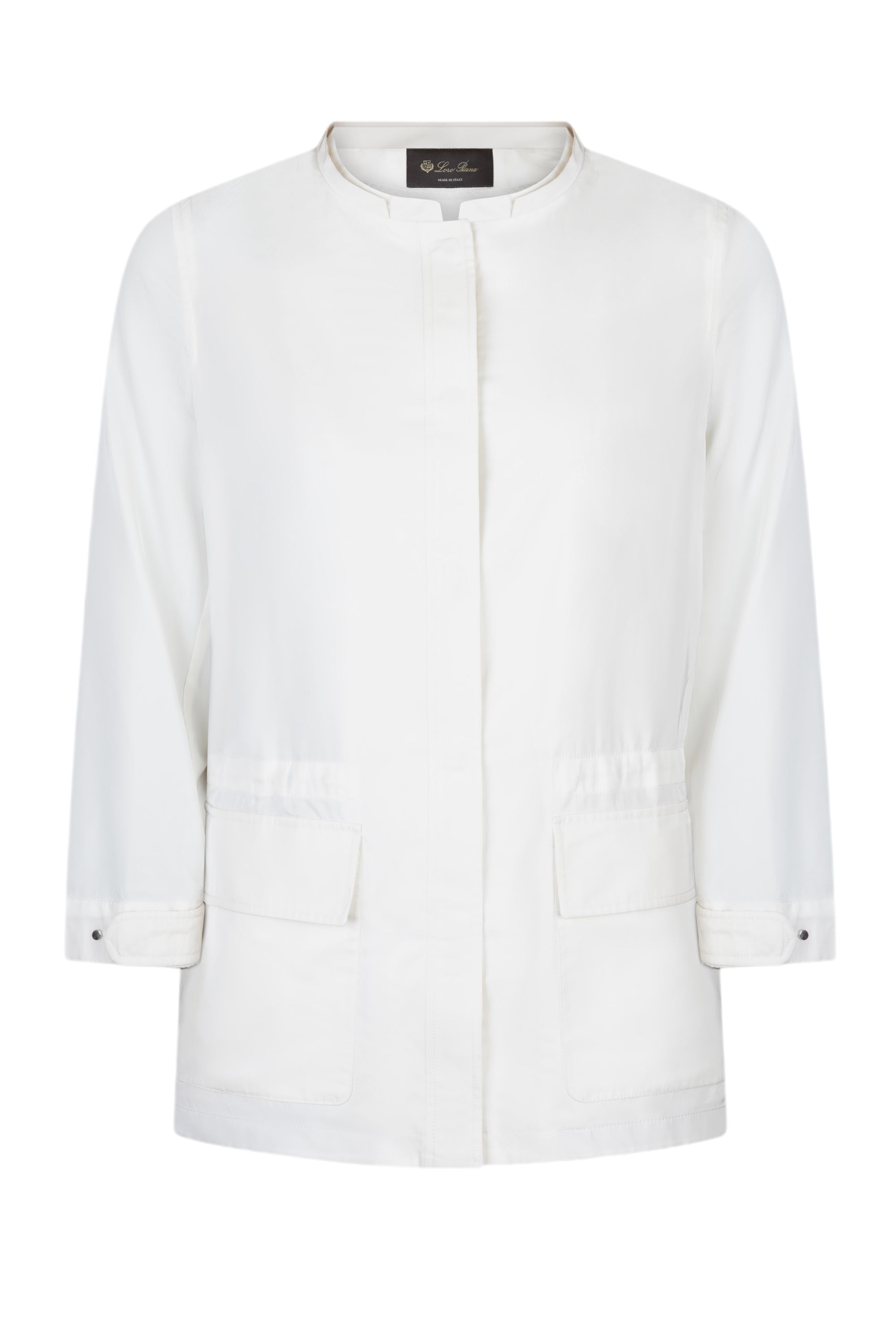 Loro Piana Veste Femme Mélange de soie avec détails en cuir