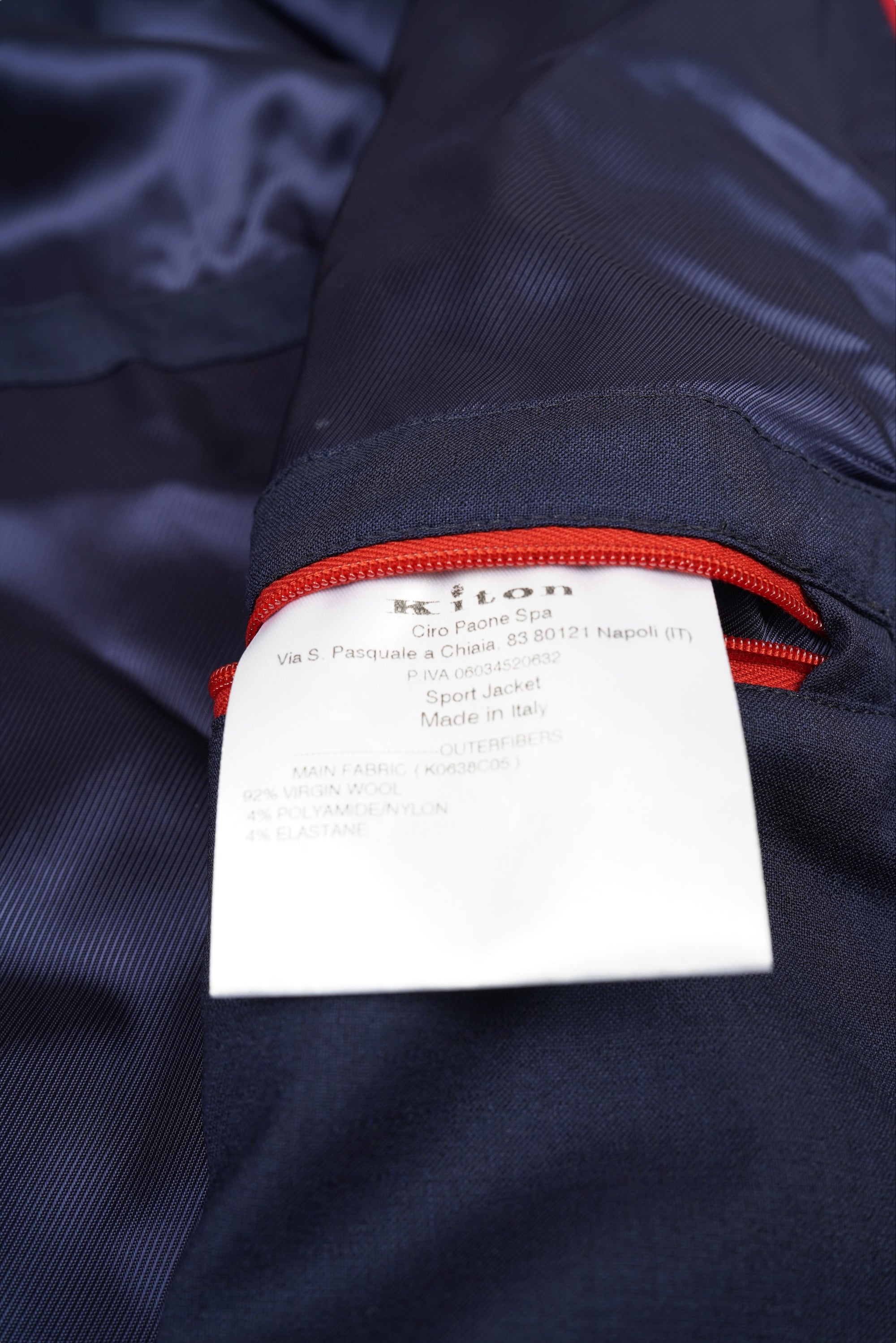 Kiton shirt jacket jacket men wool blue with press studs and concealed zip