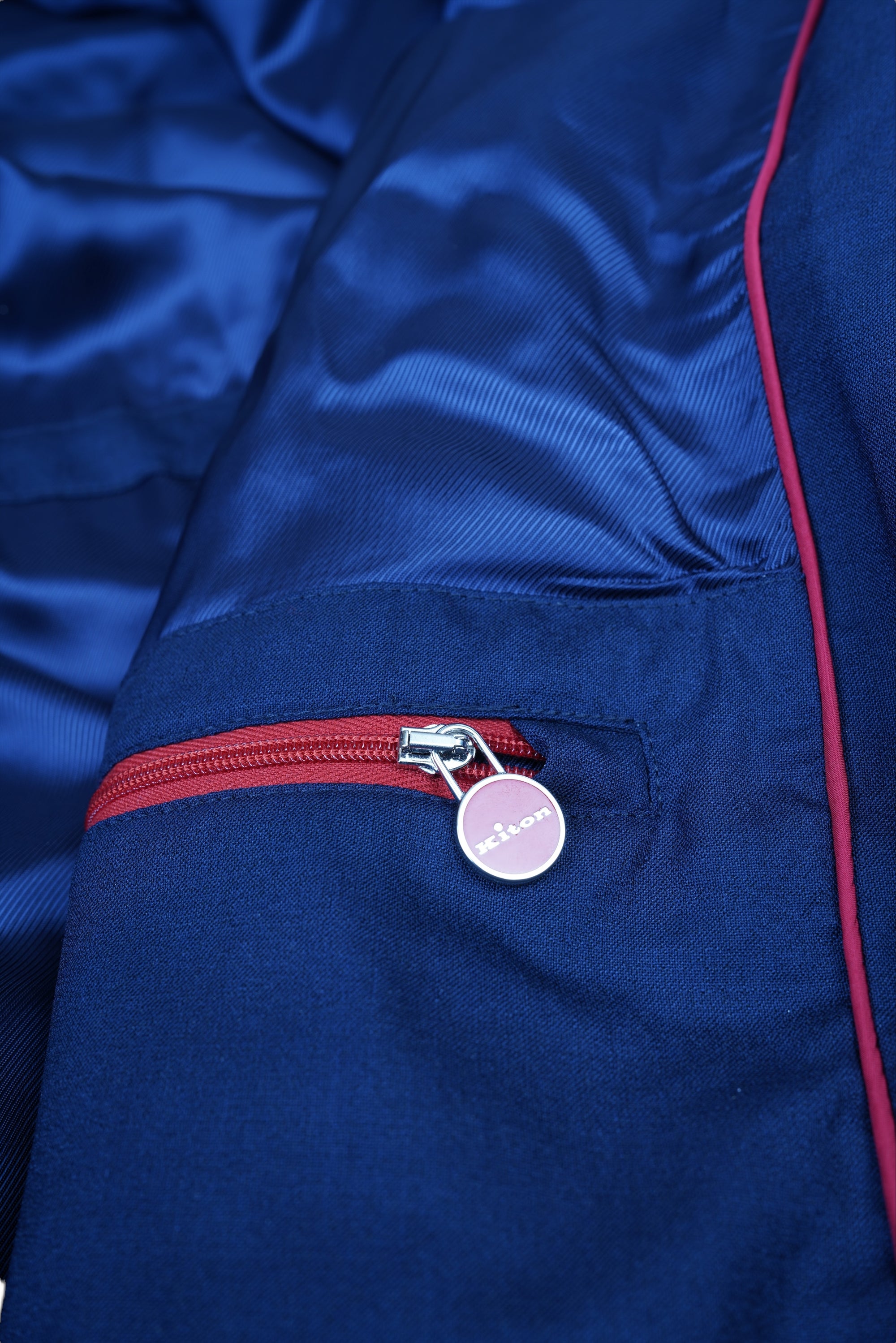 Kiton shirt jacket jacket men wool blue with press studs and concealed zip