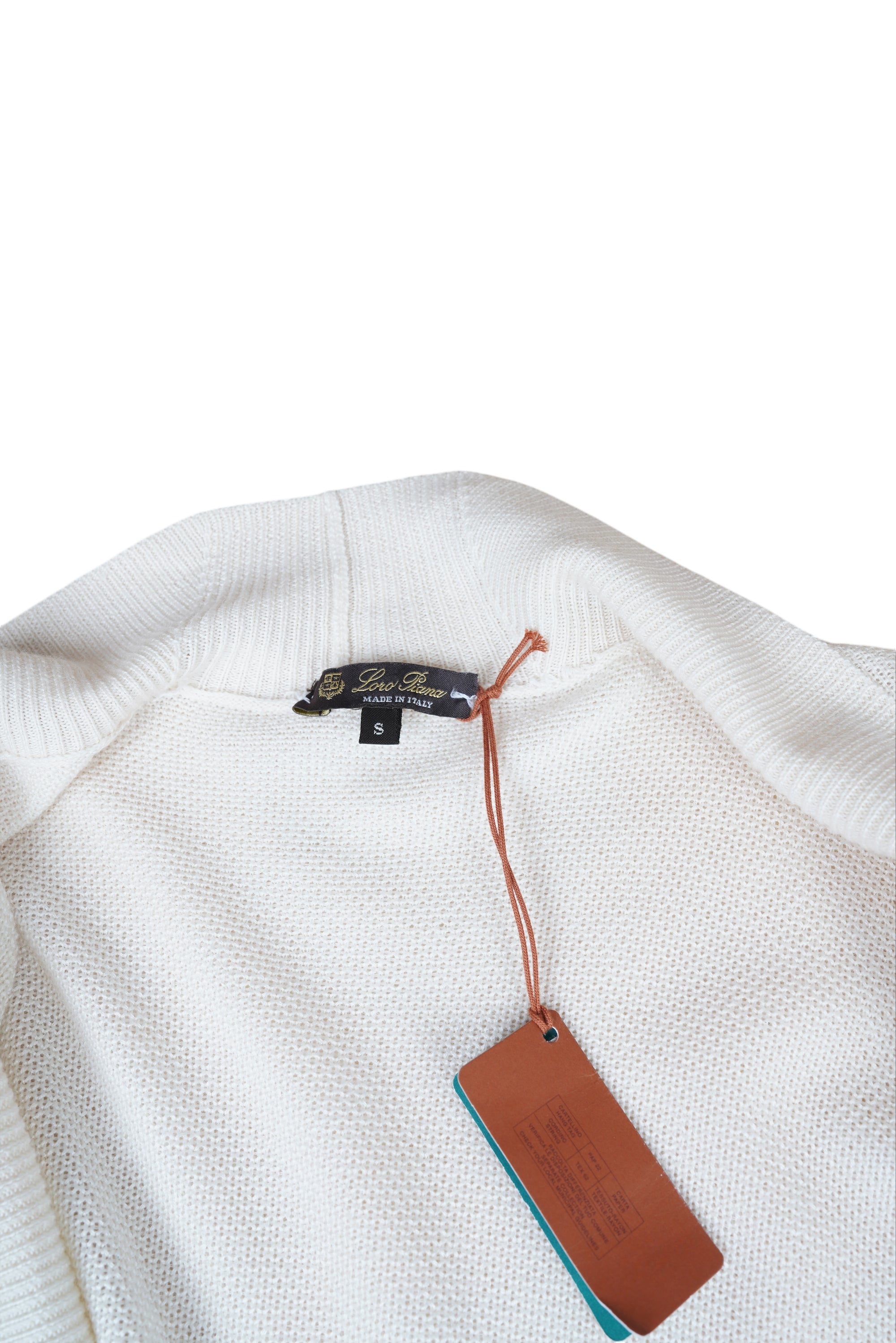 Loro Piana cardigan blanc cachemire/soie femme manches courtes