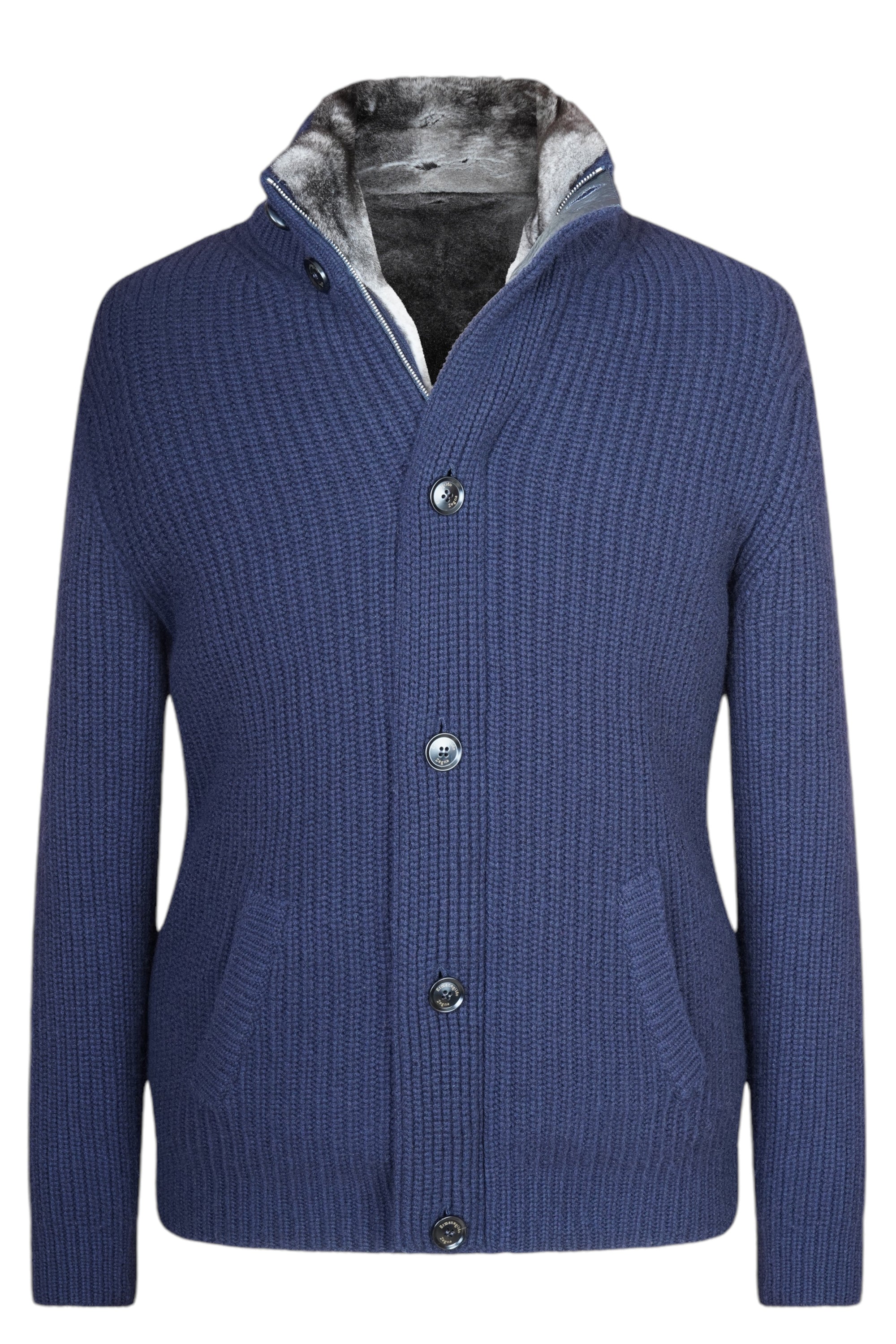 Zegna chore jacket in wool and cotton jersey