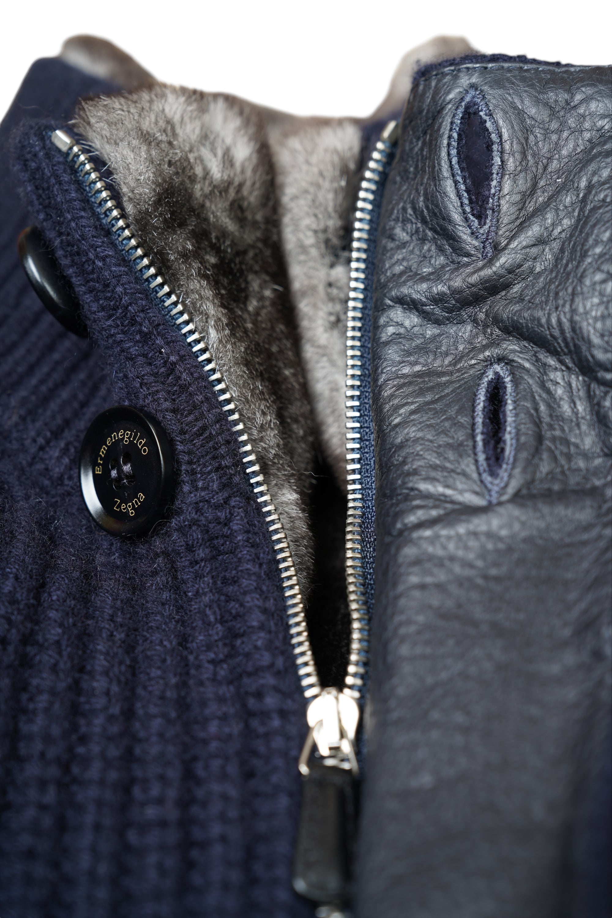 Zegna chore jacket in wool and cotton jersey