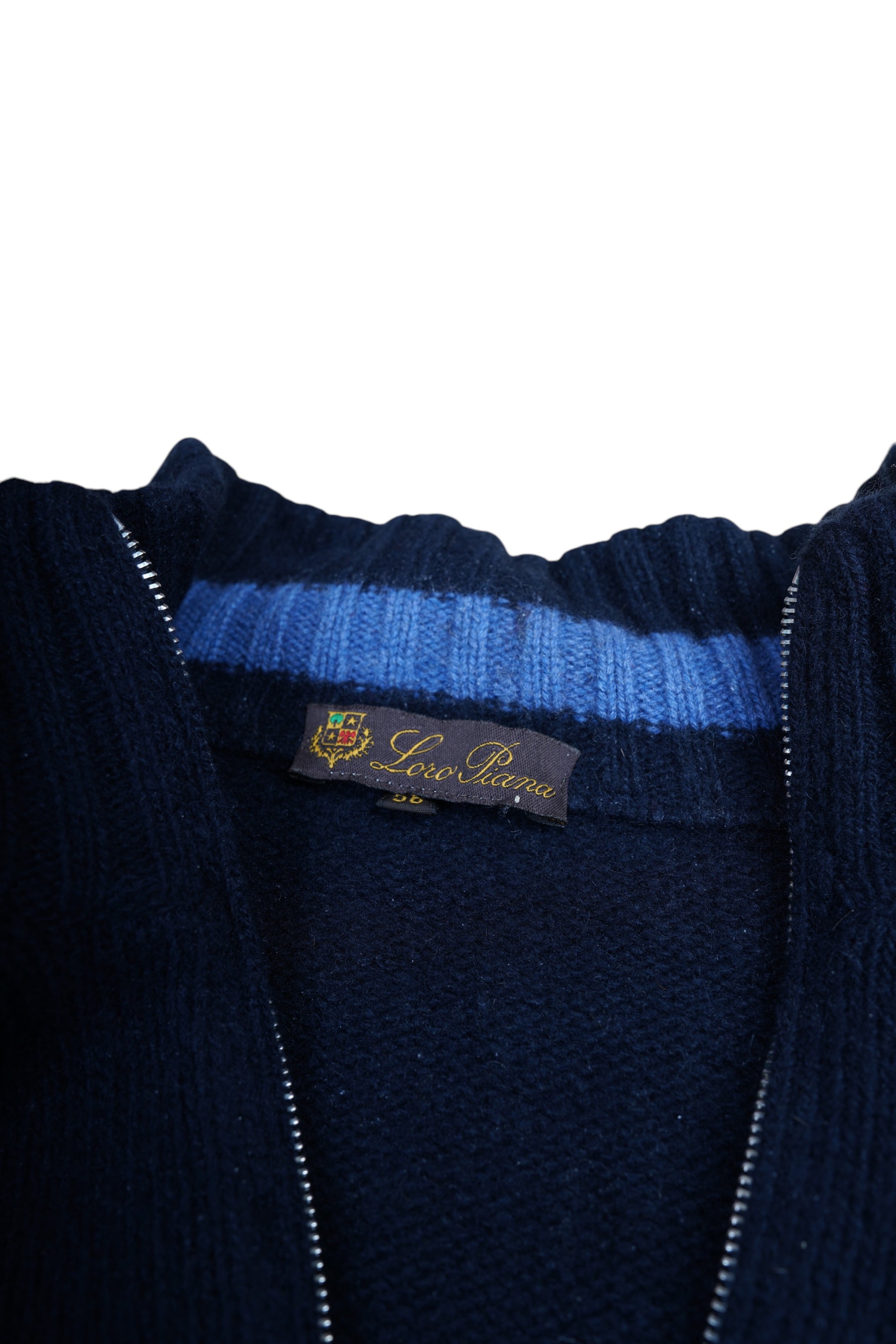 Loro Piana Strickpullover Kaschmir blau Troyer