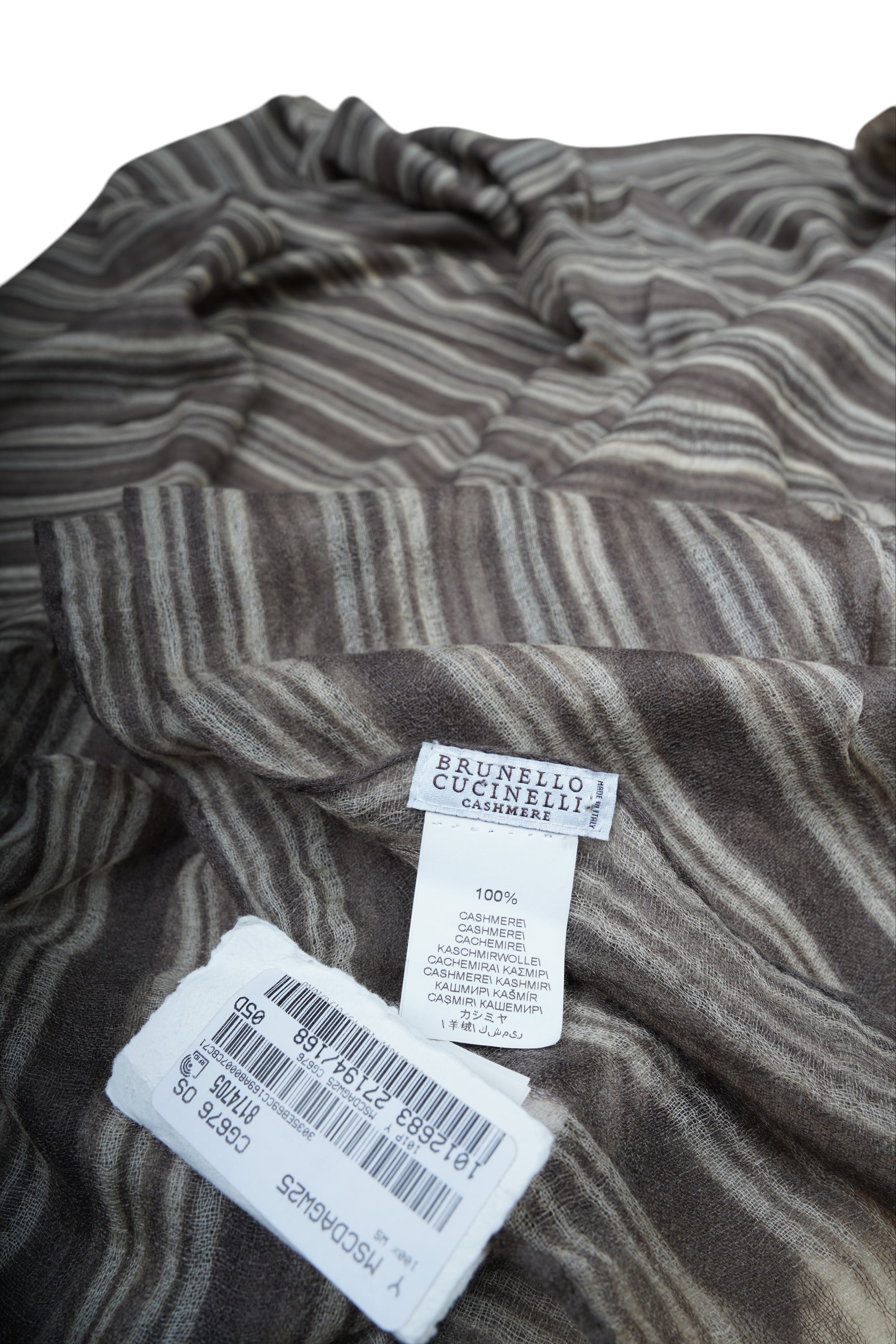 Brunello Cucinelli cashmere scarf with feathers