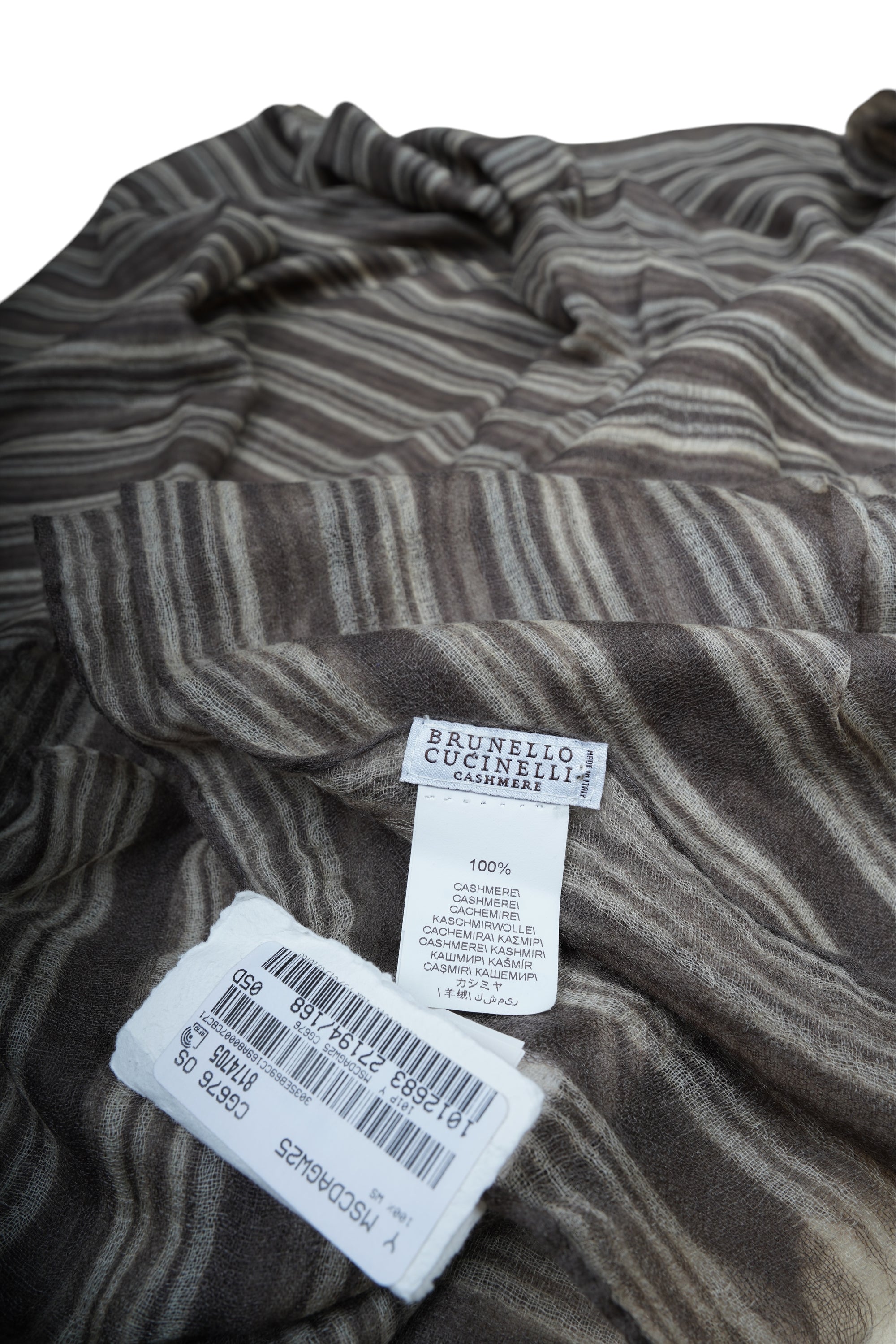 Brunello Cucinelli cashmere scarf with feathers