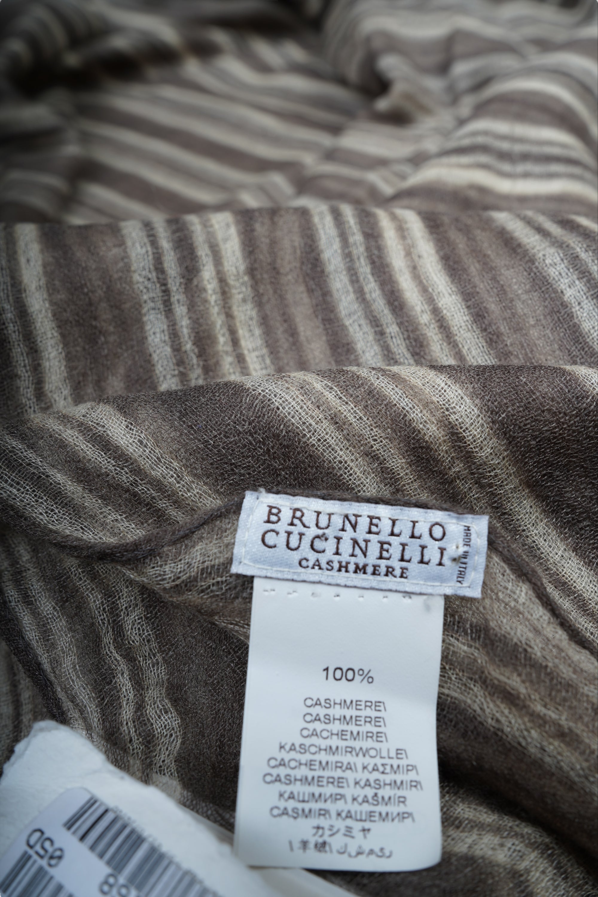 Brunello Cucinelli cashmere scarf with feathers