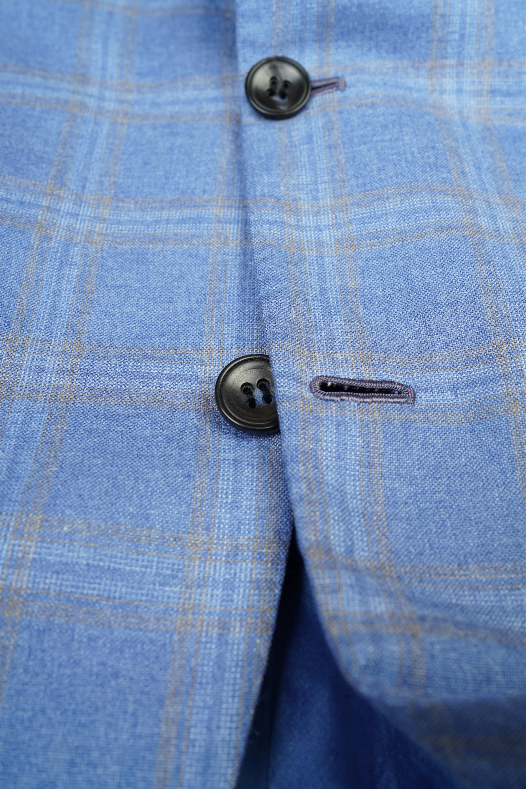 Kiton Jacke Blazer Seide und Kaschmir blau kariert