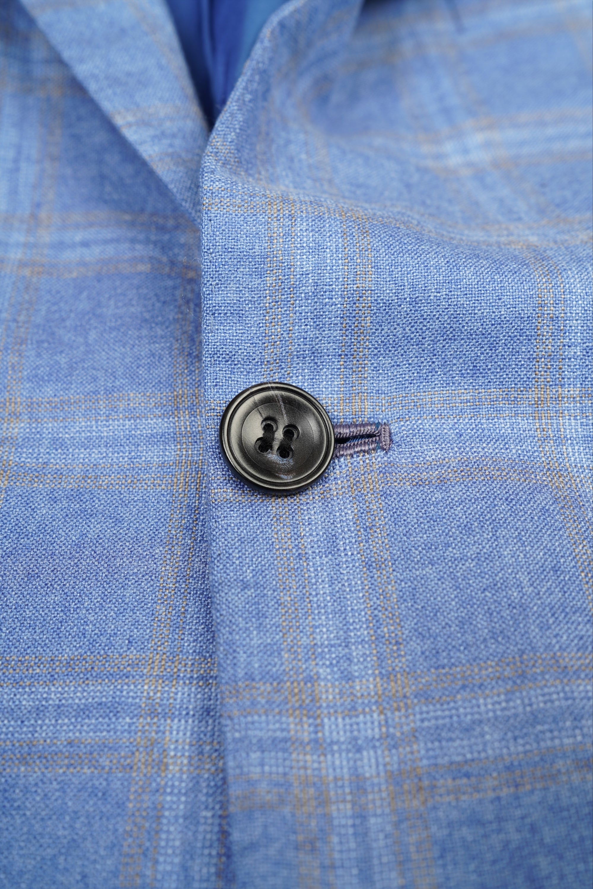 Kiton Jacke Blazer Seide und Kaschmir blau kariert