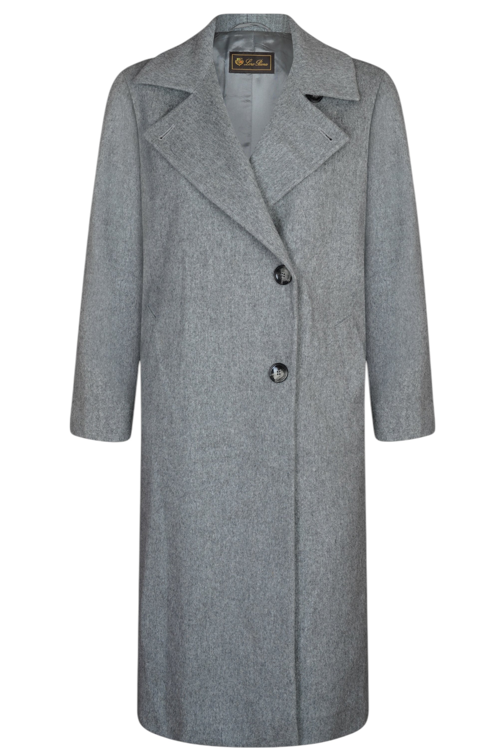 Loro Piana Mantel Damen Wolle New Wool grau Einreiher 38 (M- L)