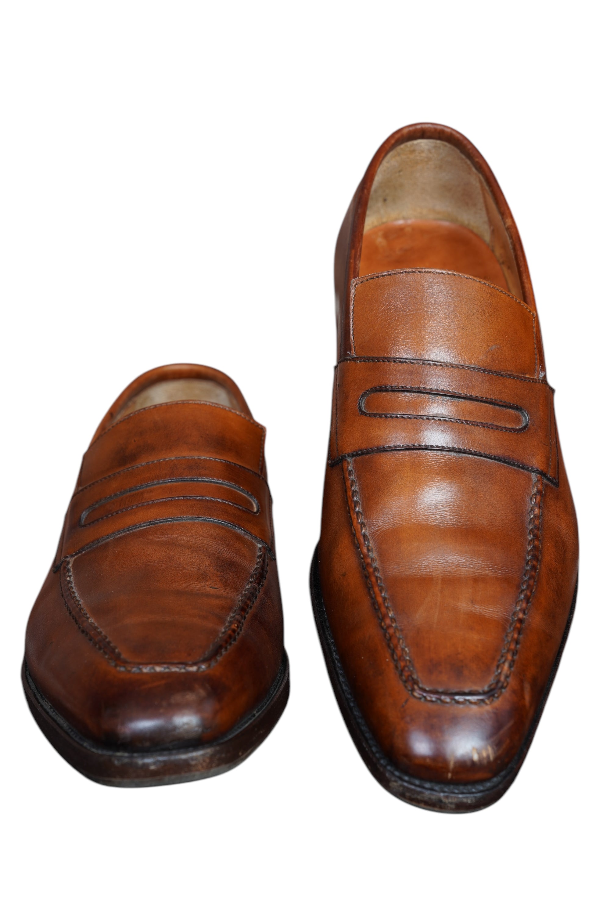 Kiton Schuh Loafer Leder braun handgefertigt Herren