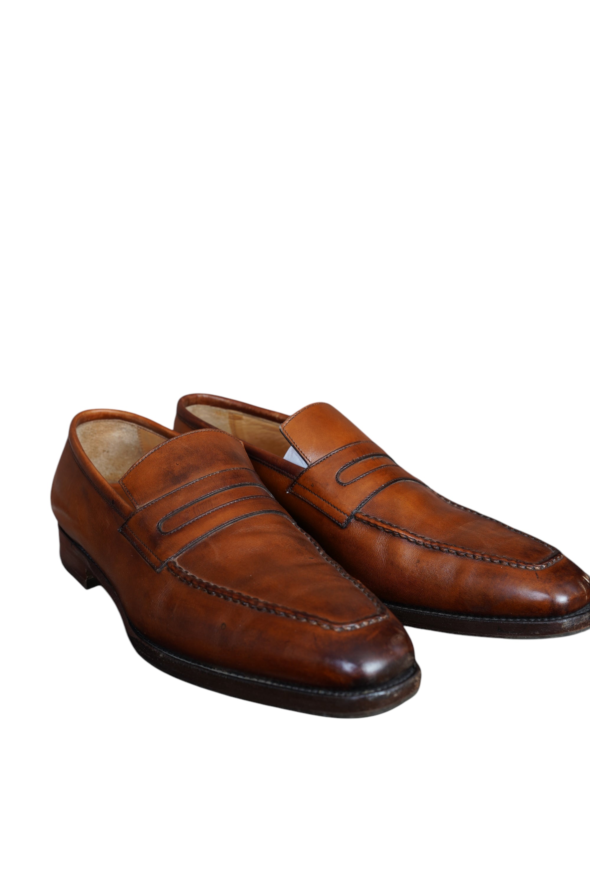 Kiton Schuh Loafer Leder braun handgefertigt Herren