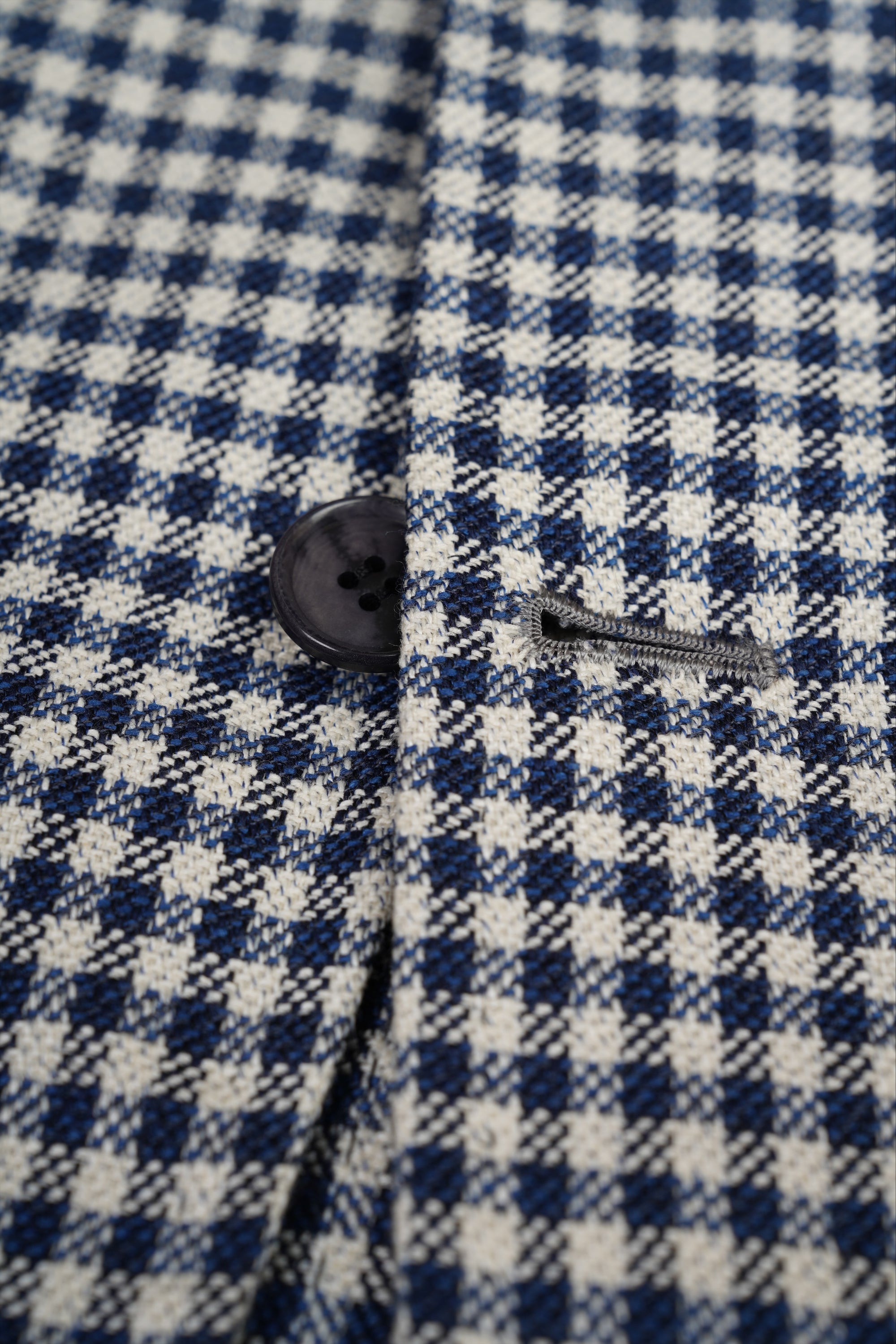 Sartorio by Kiton Jacke Blazer Seide und Leinen blau kariert