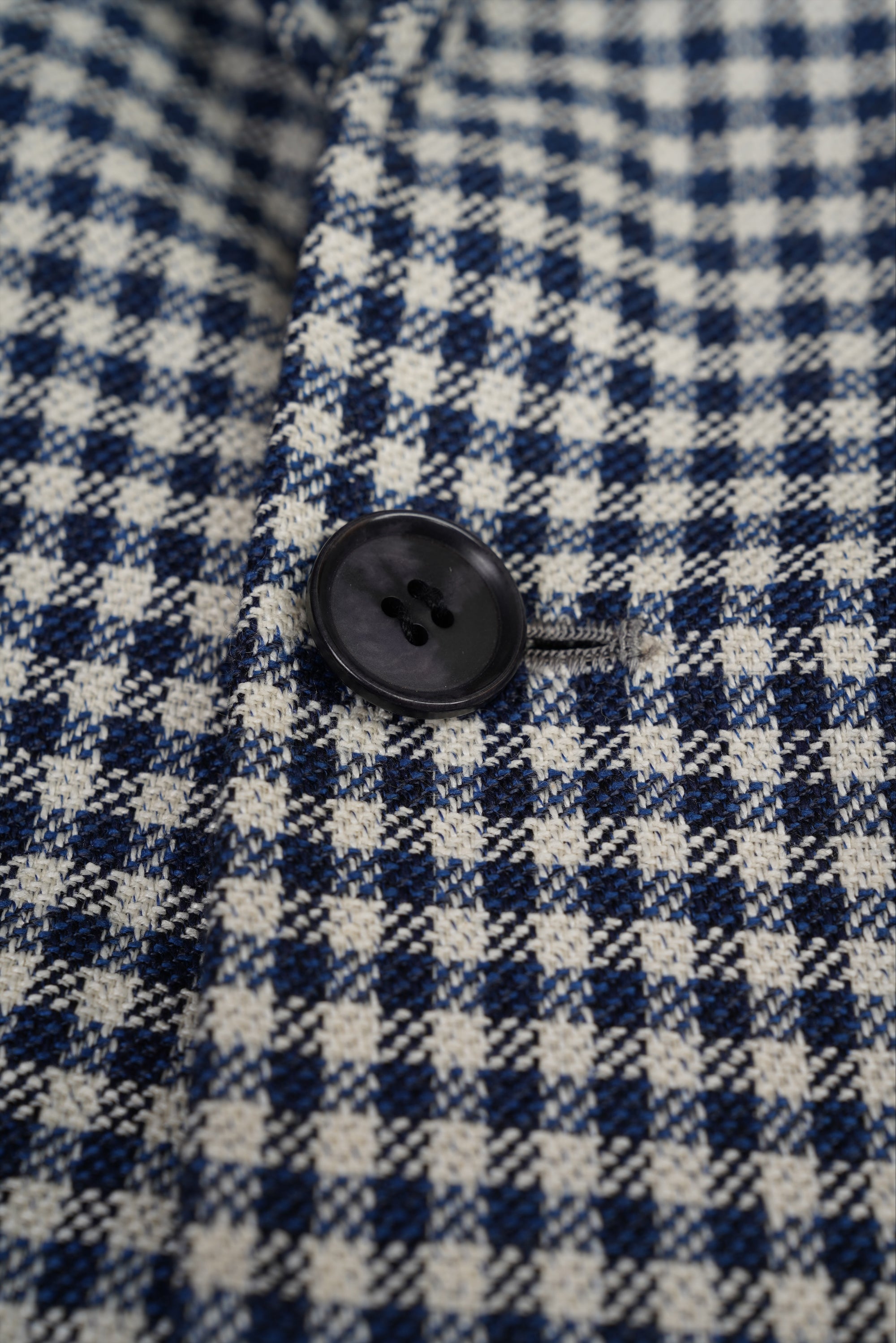 Sartorio by Kiton Jacke Blazer Seide und Leinen blau kariert