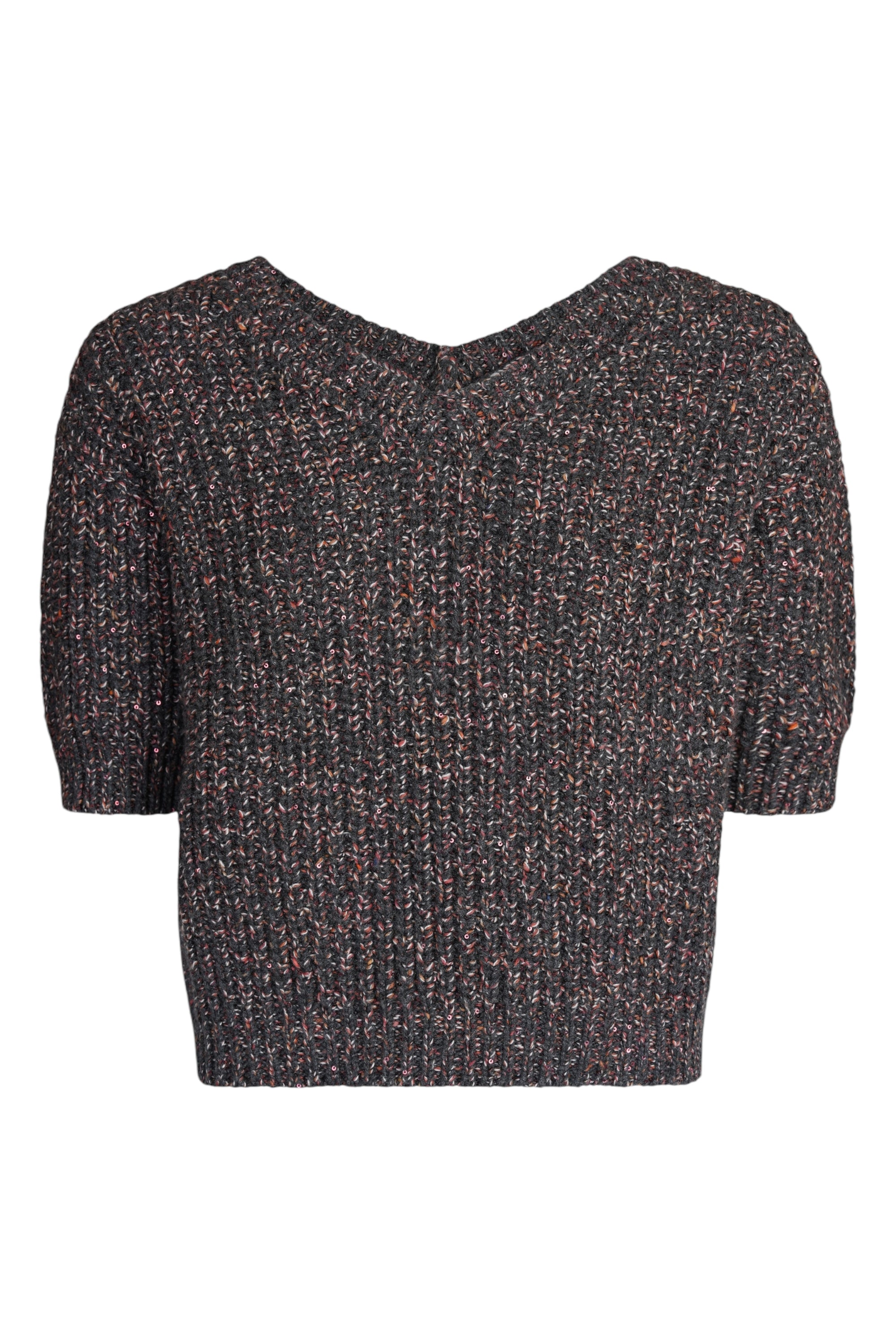 Brunello Cucinelli Kaschmir Pullover Strick Dazzling mit Pailletten kurzarm