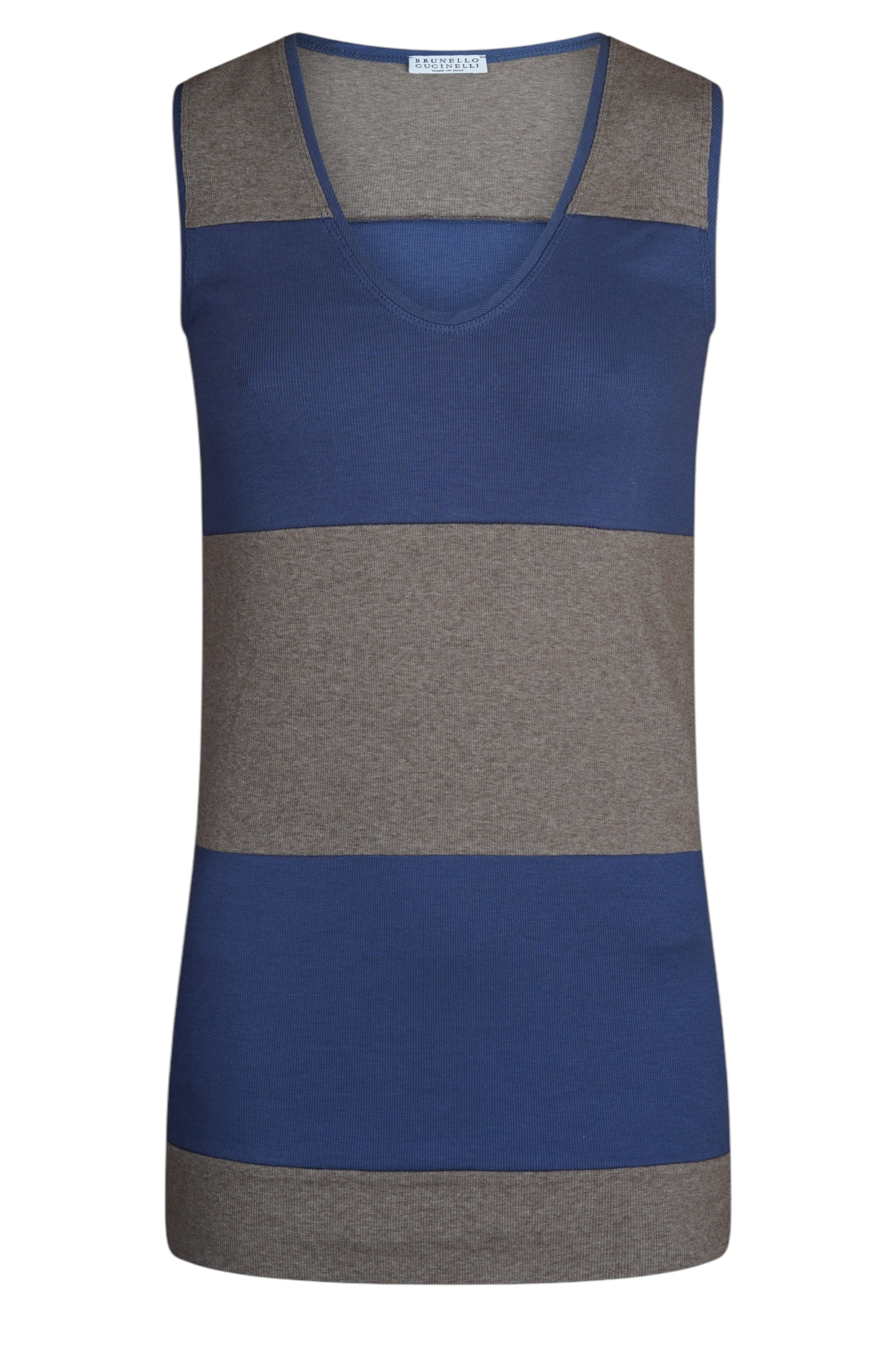 Brunello Cucinelli Top Shirt Rippenjersey aus Comfort Baumwolle gestreift