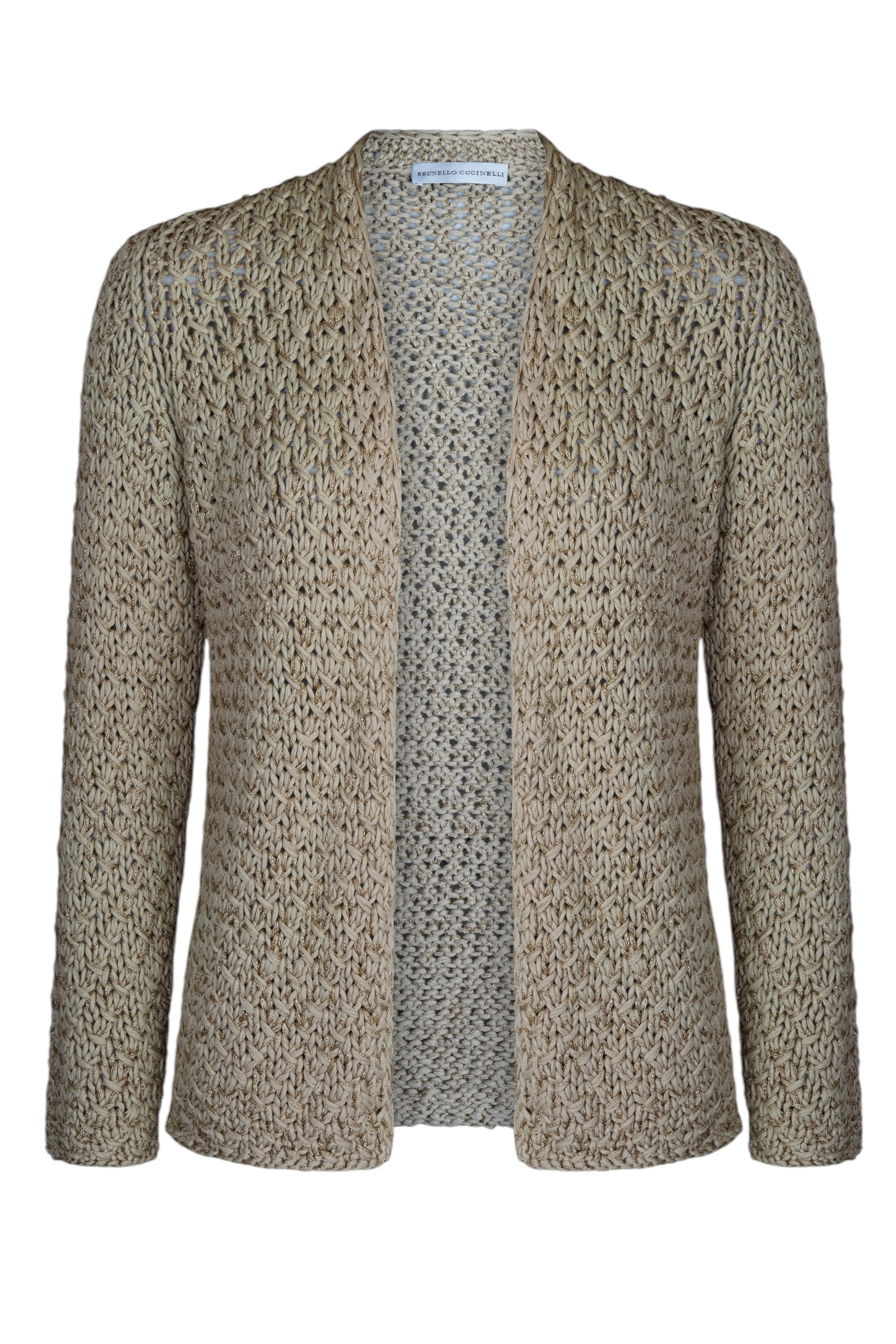 Brunello Cucinelli Strickjacke Net Cardigan Baumwolle Dazzling Cable & Mesh S/M