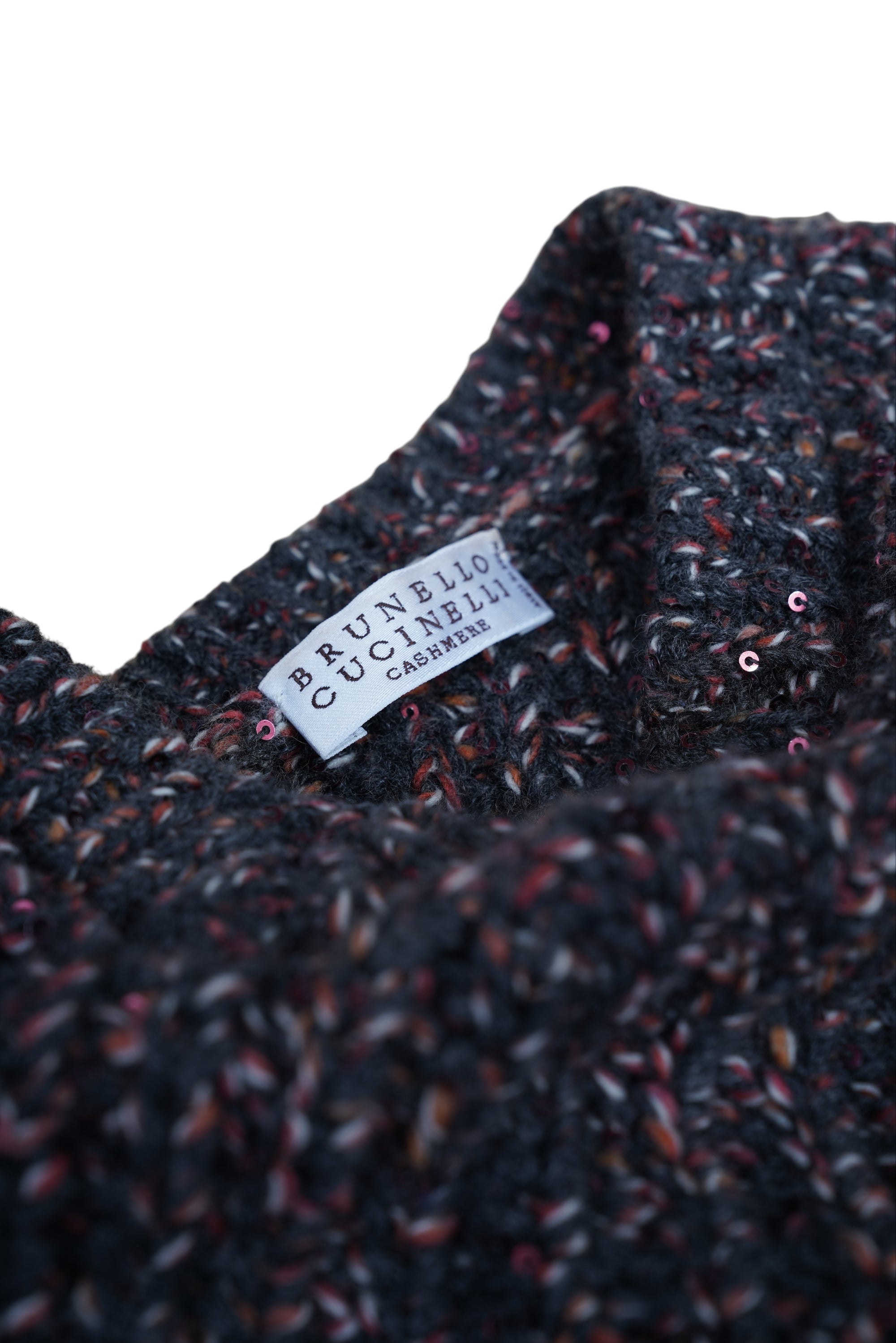 Brunello Cucinelli Kaschmir Pullover Strick Dazzling mit Pailletten kurzarm