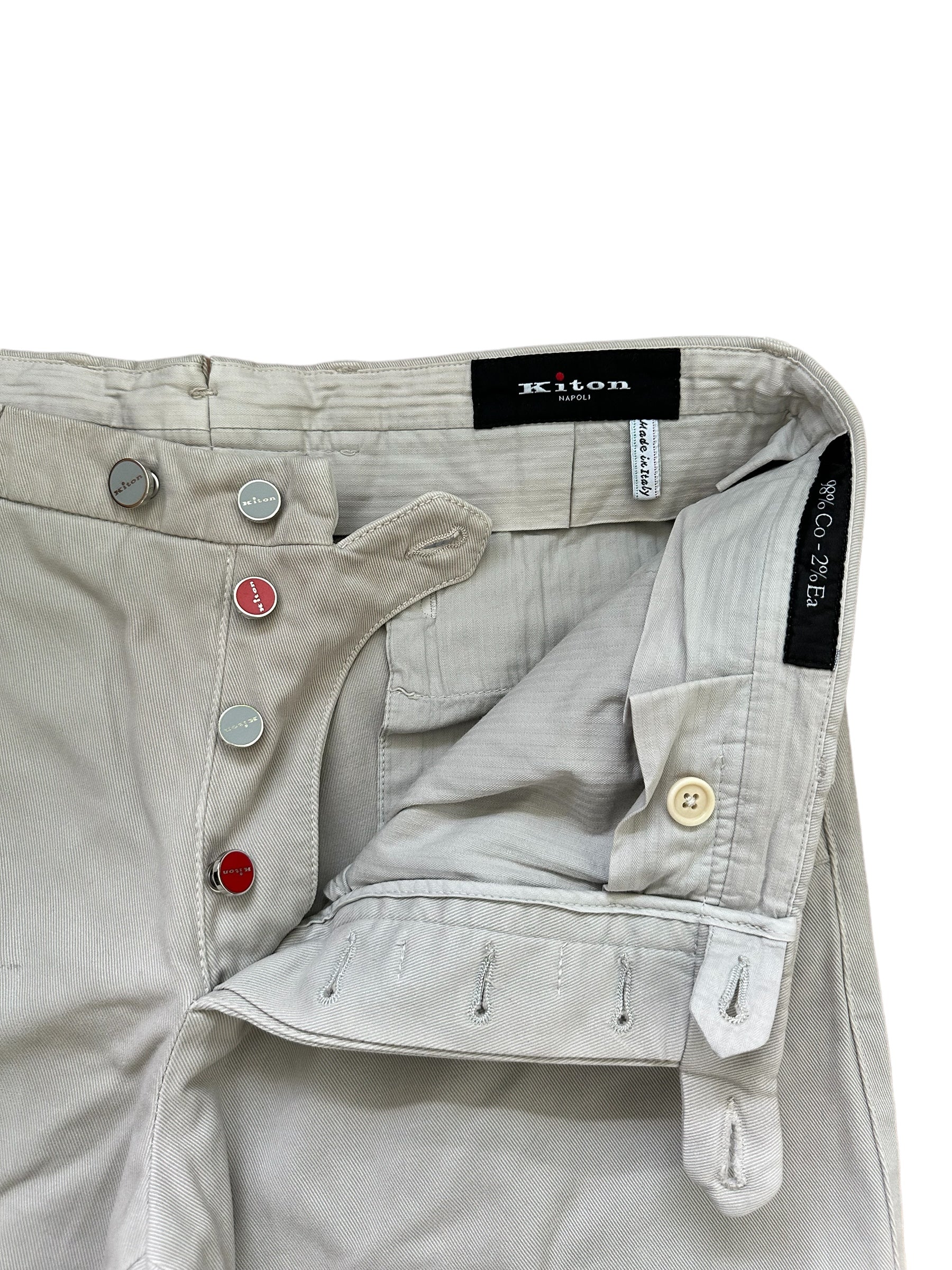 Kiton chino light grey 36 New with fabric reserve Item no.: 10045