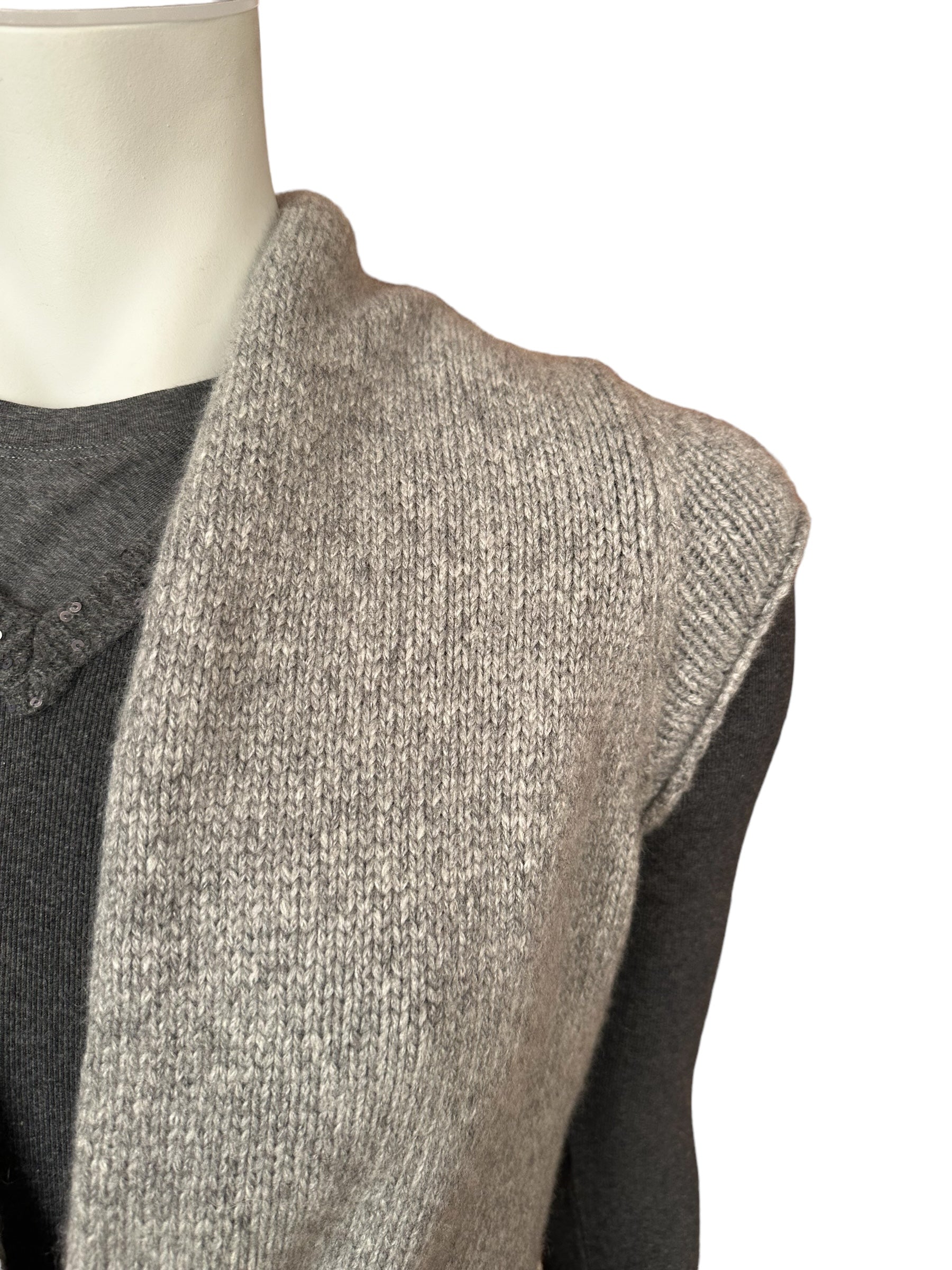 Brunello Cucinelli cashmere waistcoat with leather belt XL