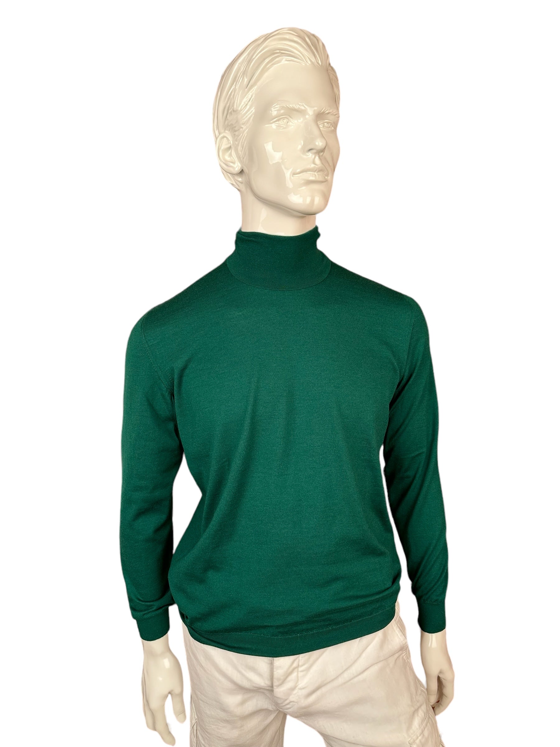 Kiton turtleneck jumper pullover cashmere green summer cashmere