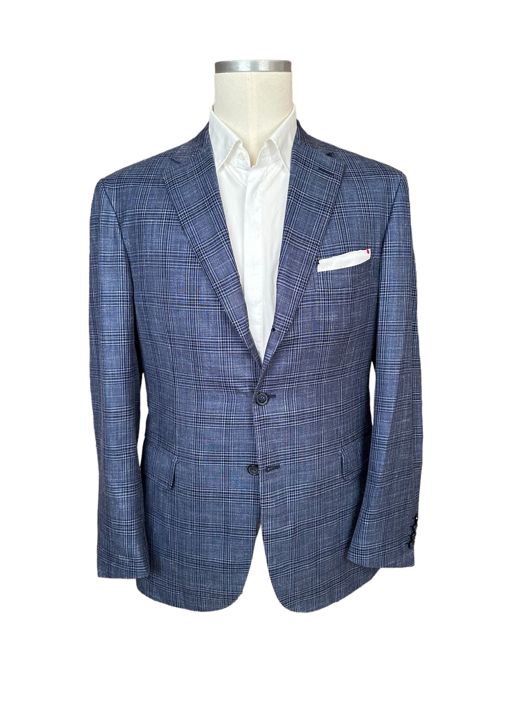 Brioni jacket blazer blue 52 new silk/linen summer jacket