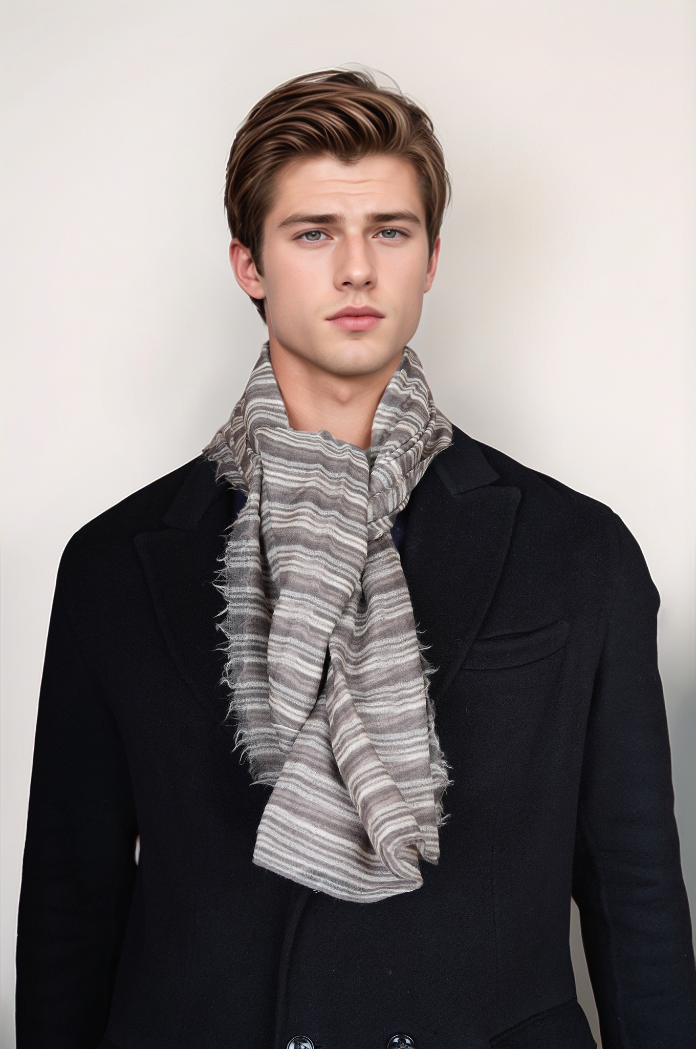 Brunello Cucinelli cashmere scarf with feathers