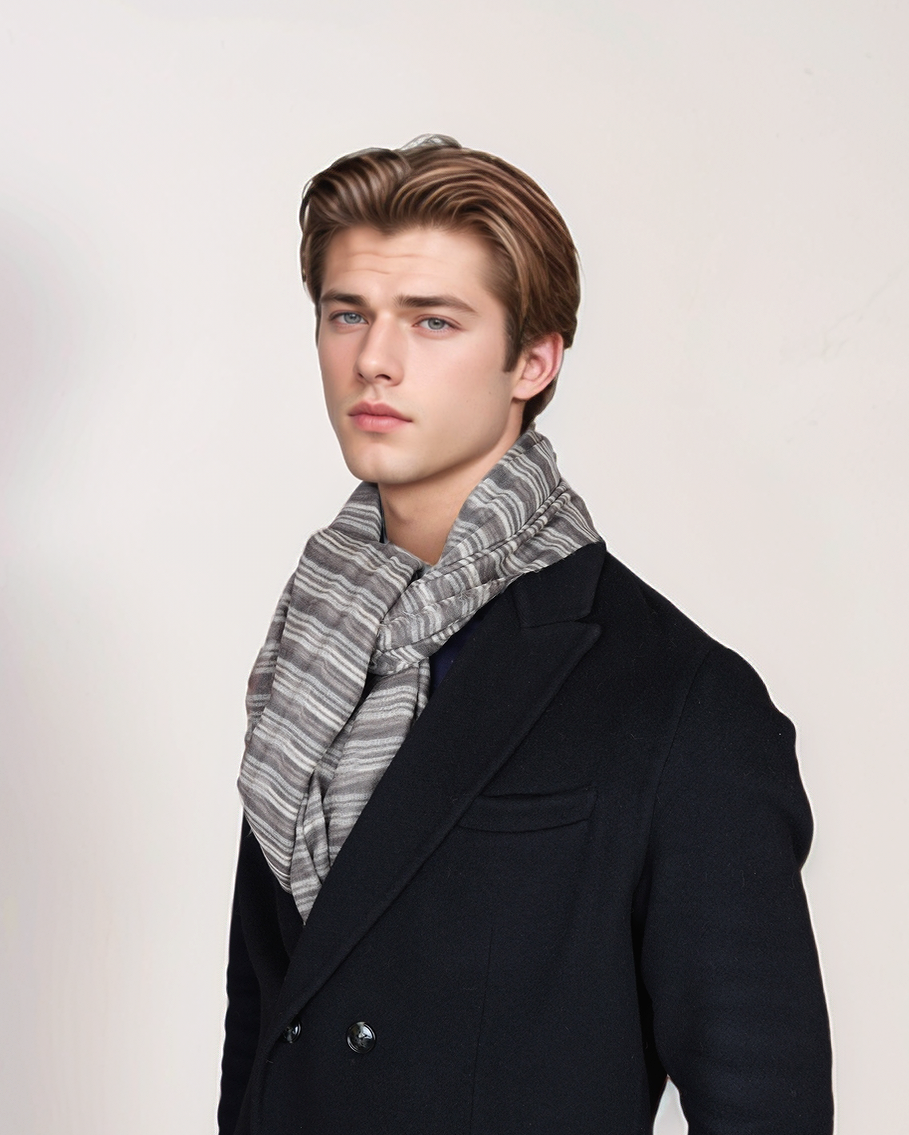 Brunello Cucinelli cashmere scarf with feathers