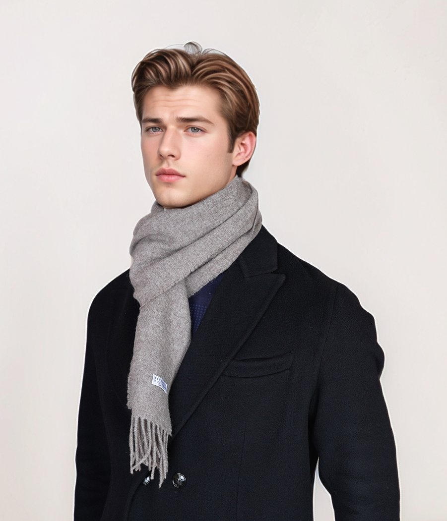 Brunello Cucinelli Schal mit Fransen 31x 170 cm braun