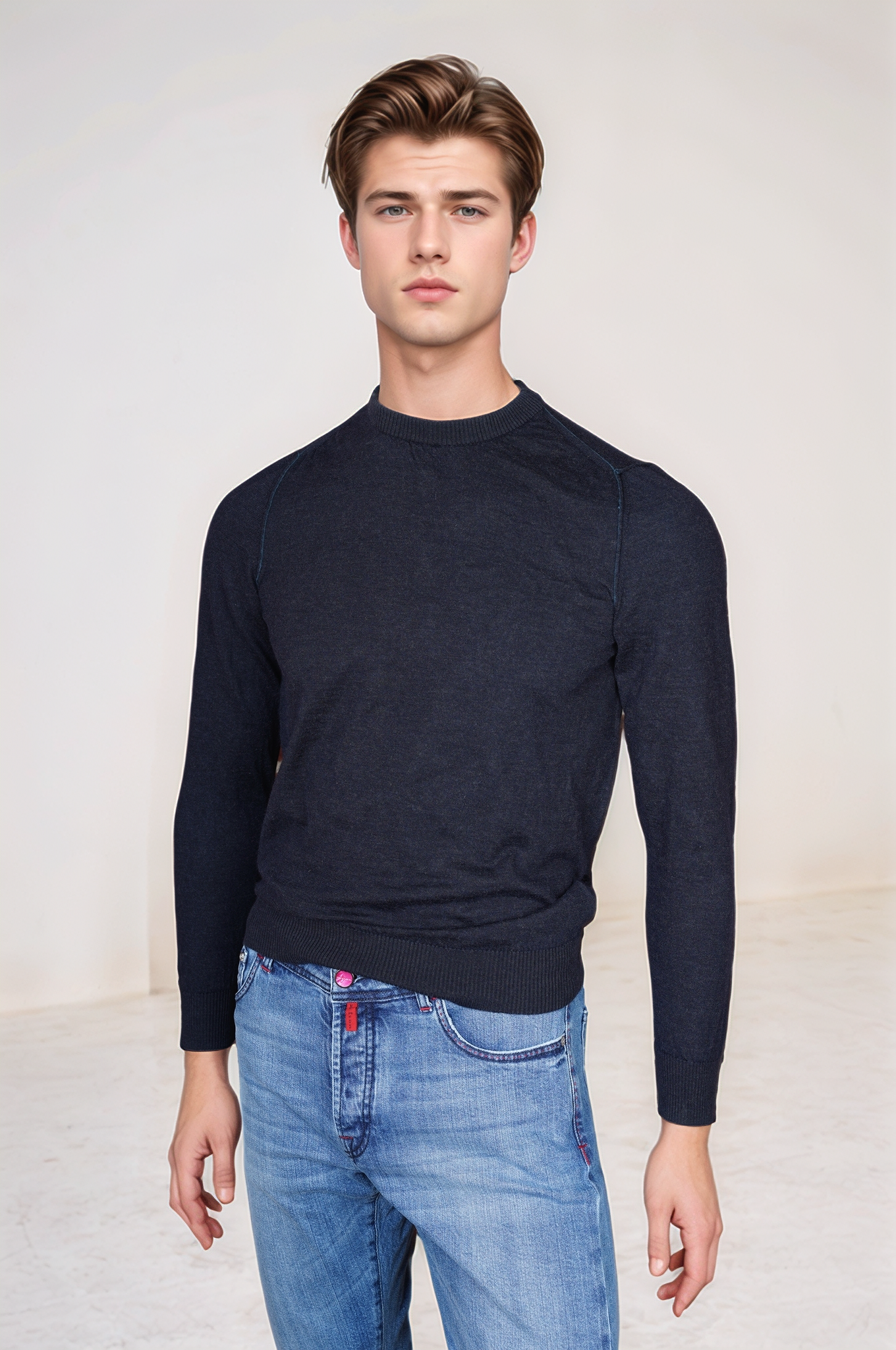 Kiton KNT Sweat-shirt à capuche avec détails en cuir