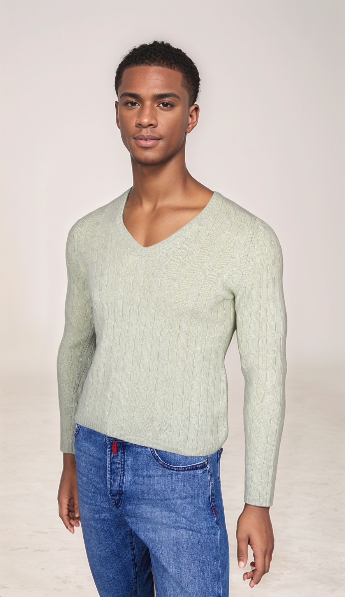 Brioni Pull Pull à col V Pull en coton/cachemire/soie