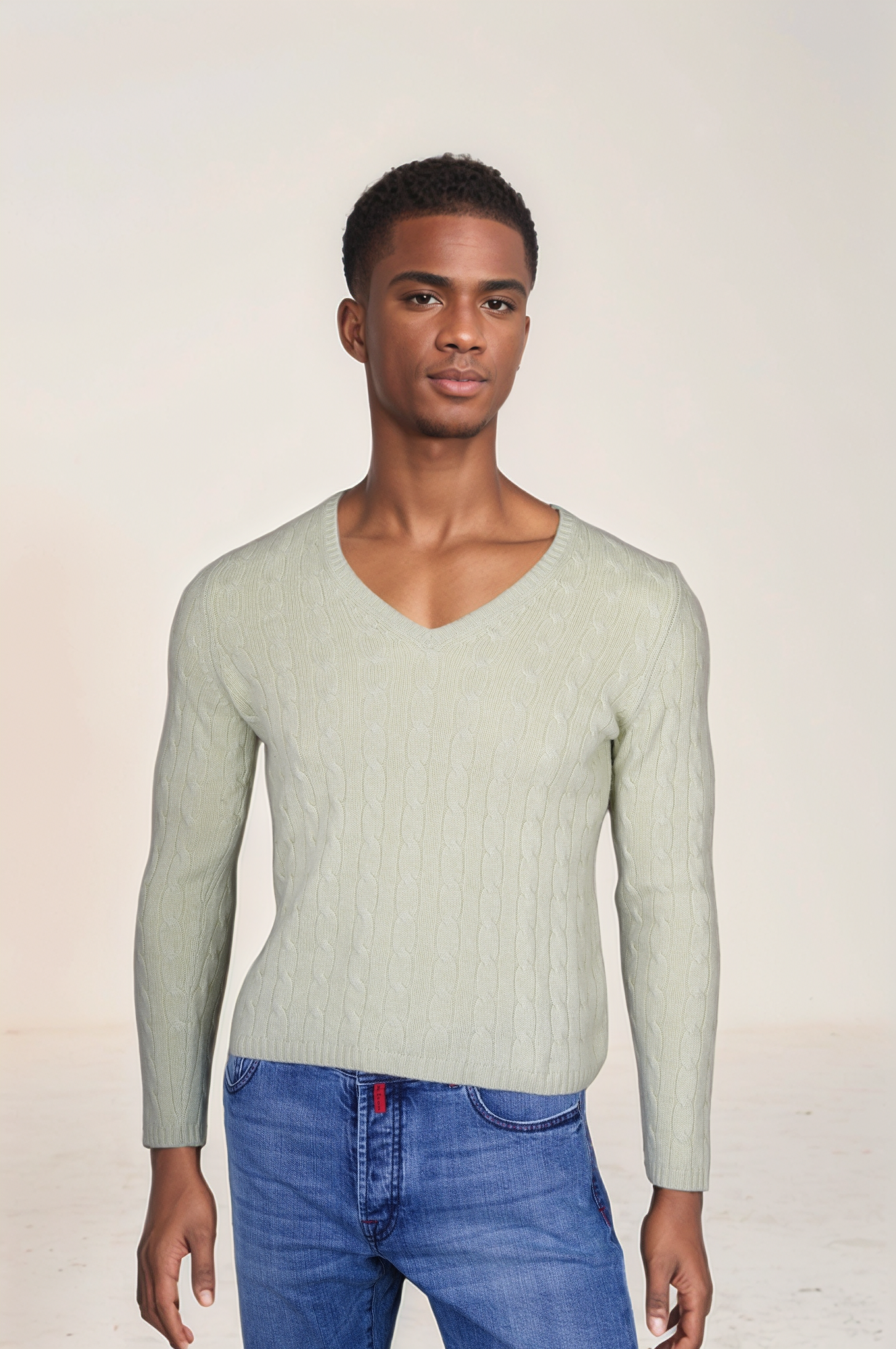 Brioni Pull Pull à col V Pull en coton/cachemire/soie