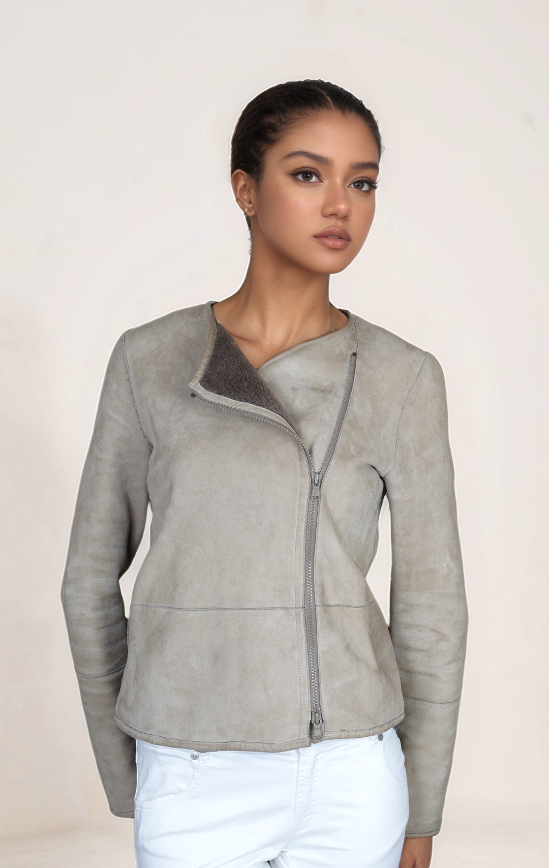 Brunello Cucinelli coat cashmere ladies brown silk insert