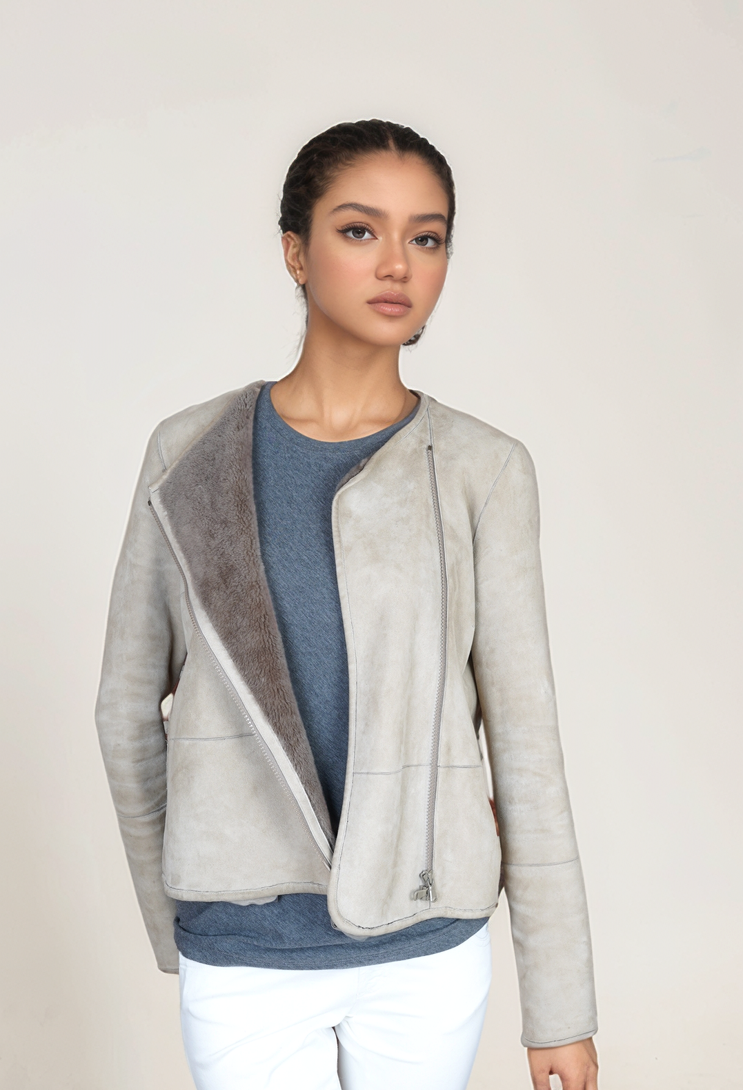 Brunello Cucinelli coat cashmere ladies brown silk insert