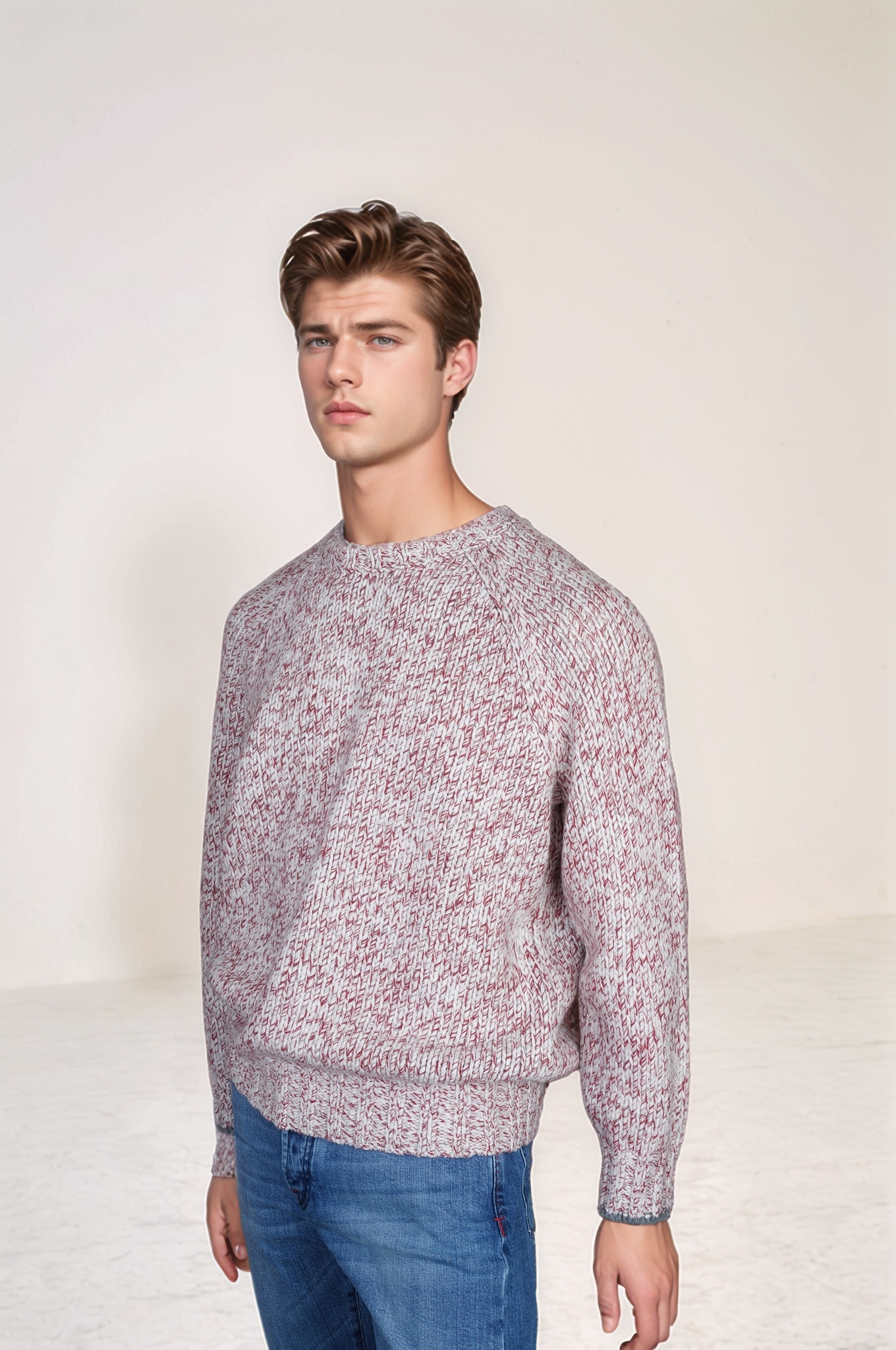 Brunello Cucinelli dicker Strickpullover aus Wolle mit Kaschmir und Seide Rundhals