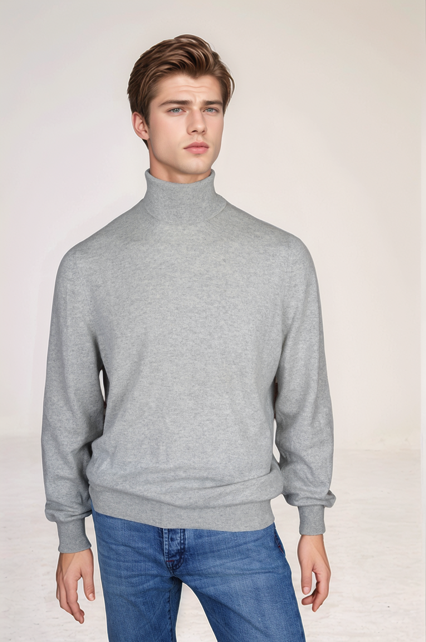 Brunello Cucinelli Kaschmir Rollkragenpullover Turtleneck grau 56