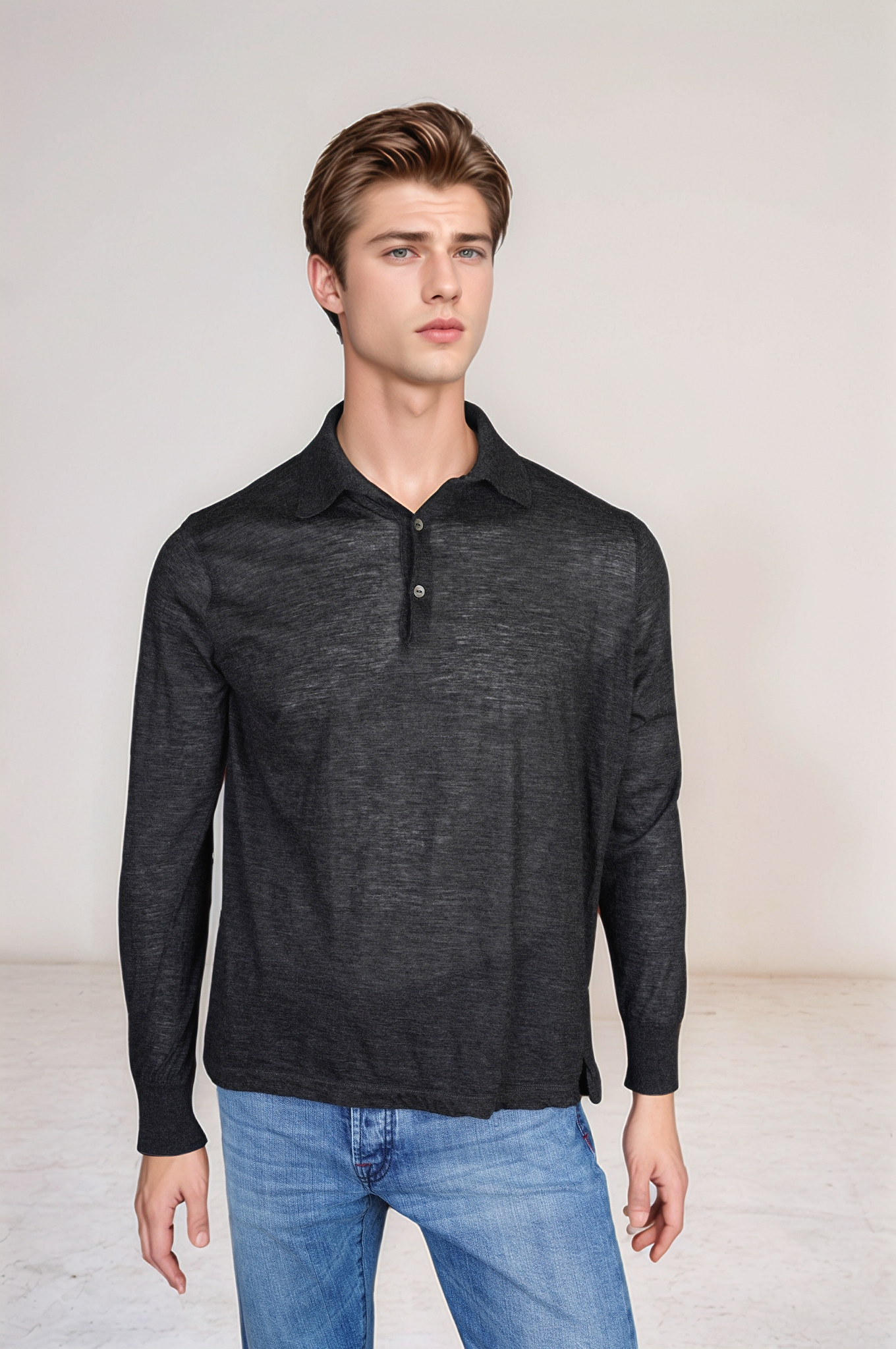 Loro Piana Pullover Kaschmir Polo Langarm XXL Herren