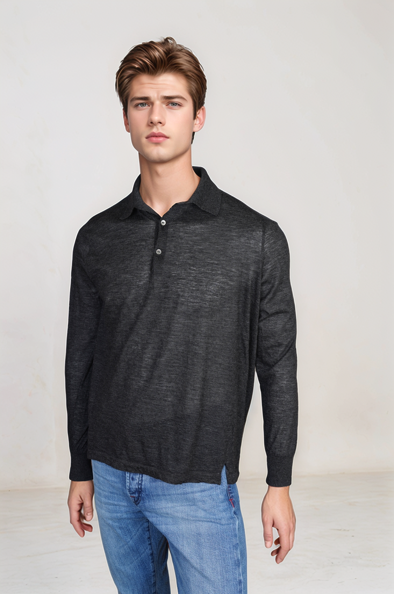 Loro Piana Pullover Kaschmir Polo Langarm XXL Herren