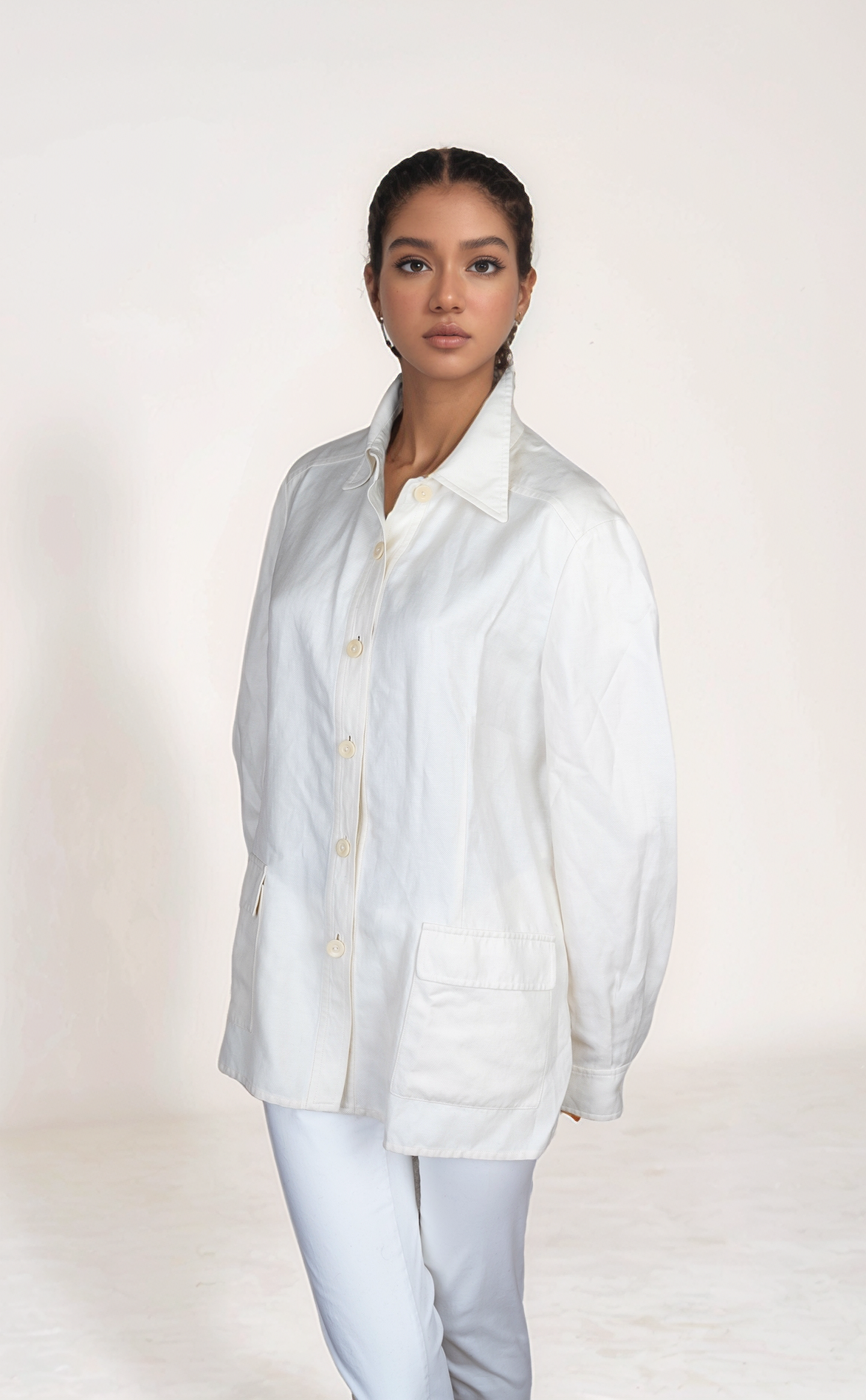 Loro Piana Jacke Hemdjacke Damen aus Leinen, Seide und Wolle New Wool XXL XL